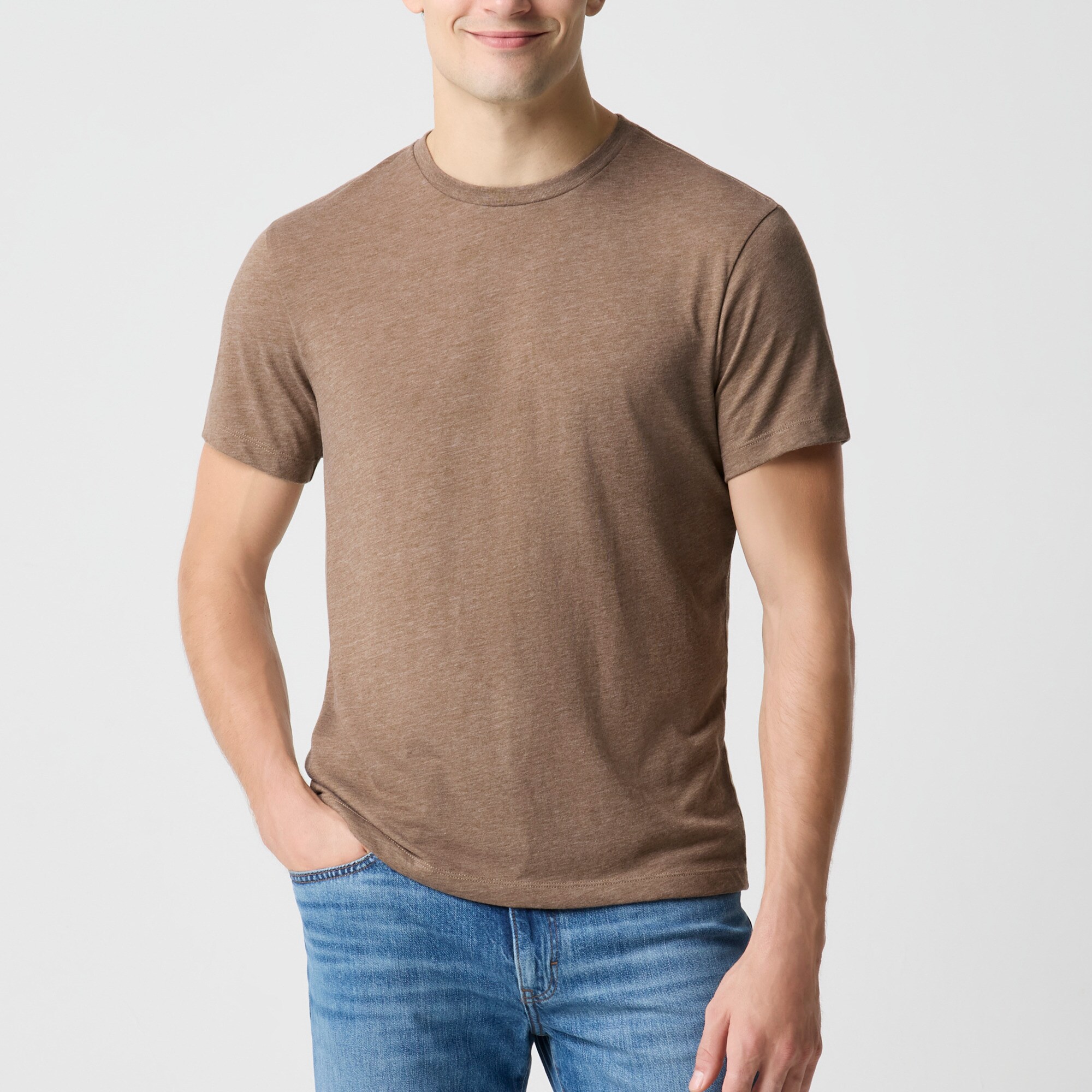 Cotton-blend washed jersey tee