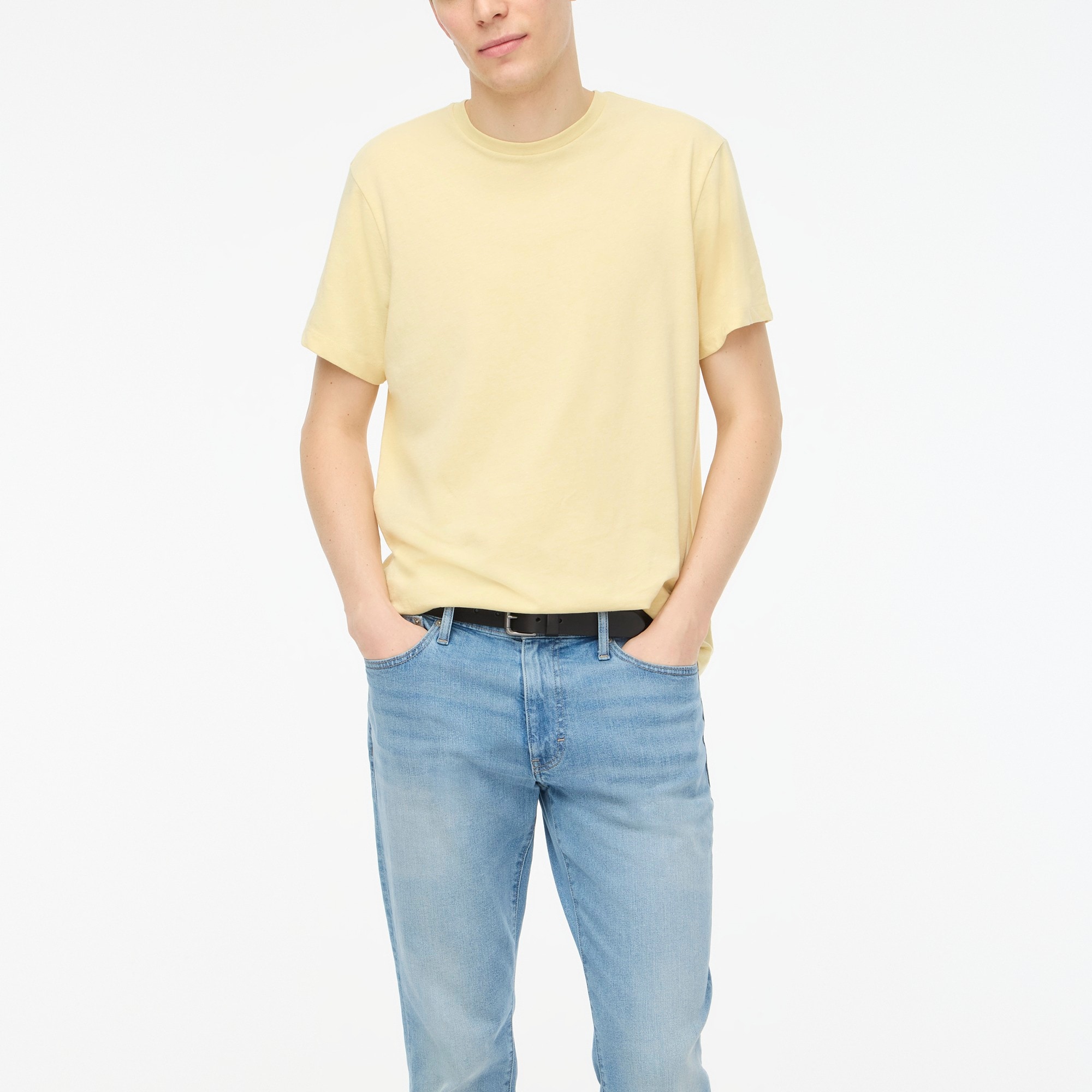 Cotton-blend washed jersey tee