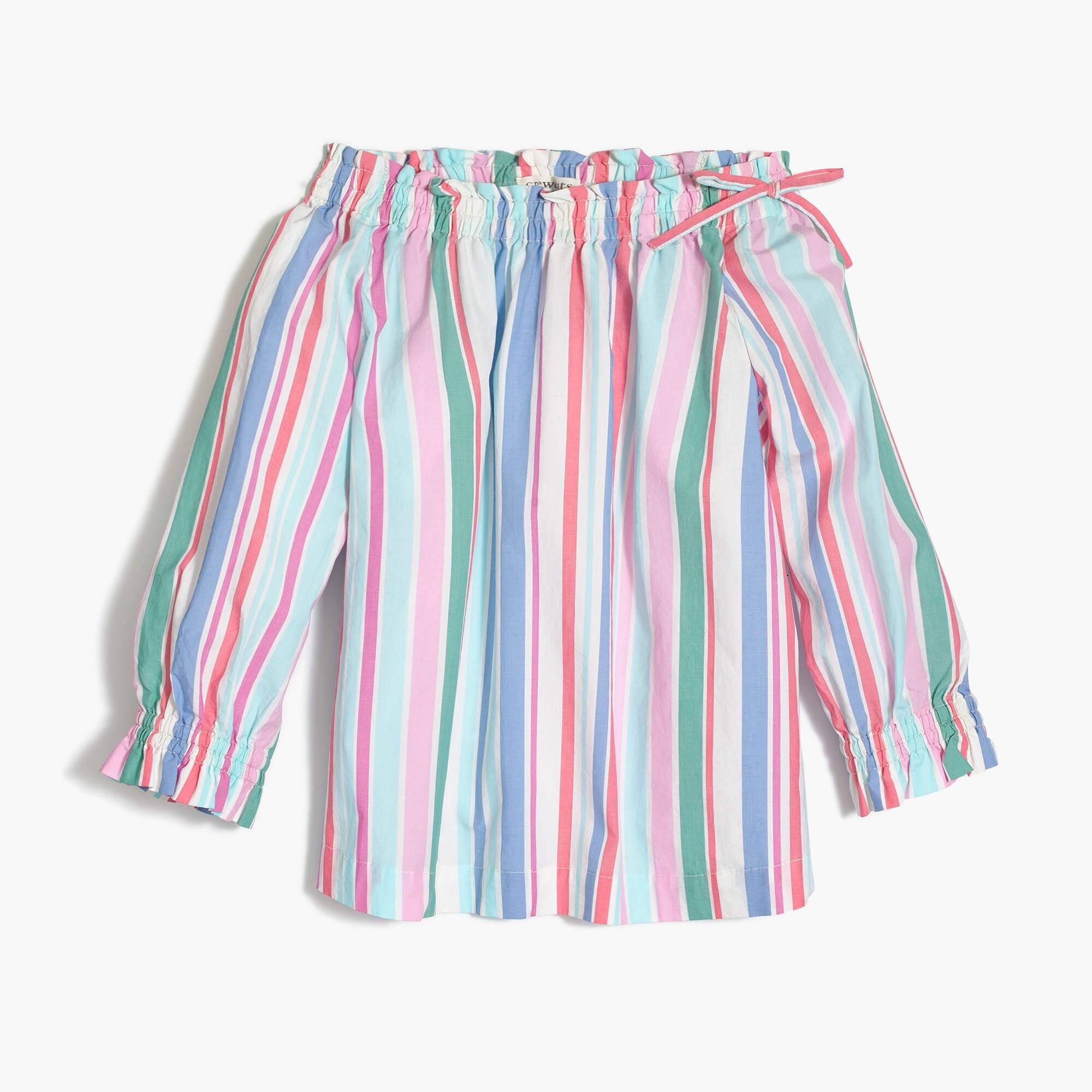 Girls' smocked top in stripes