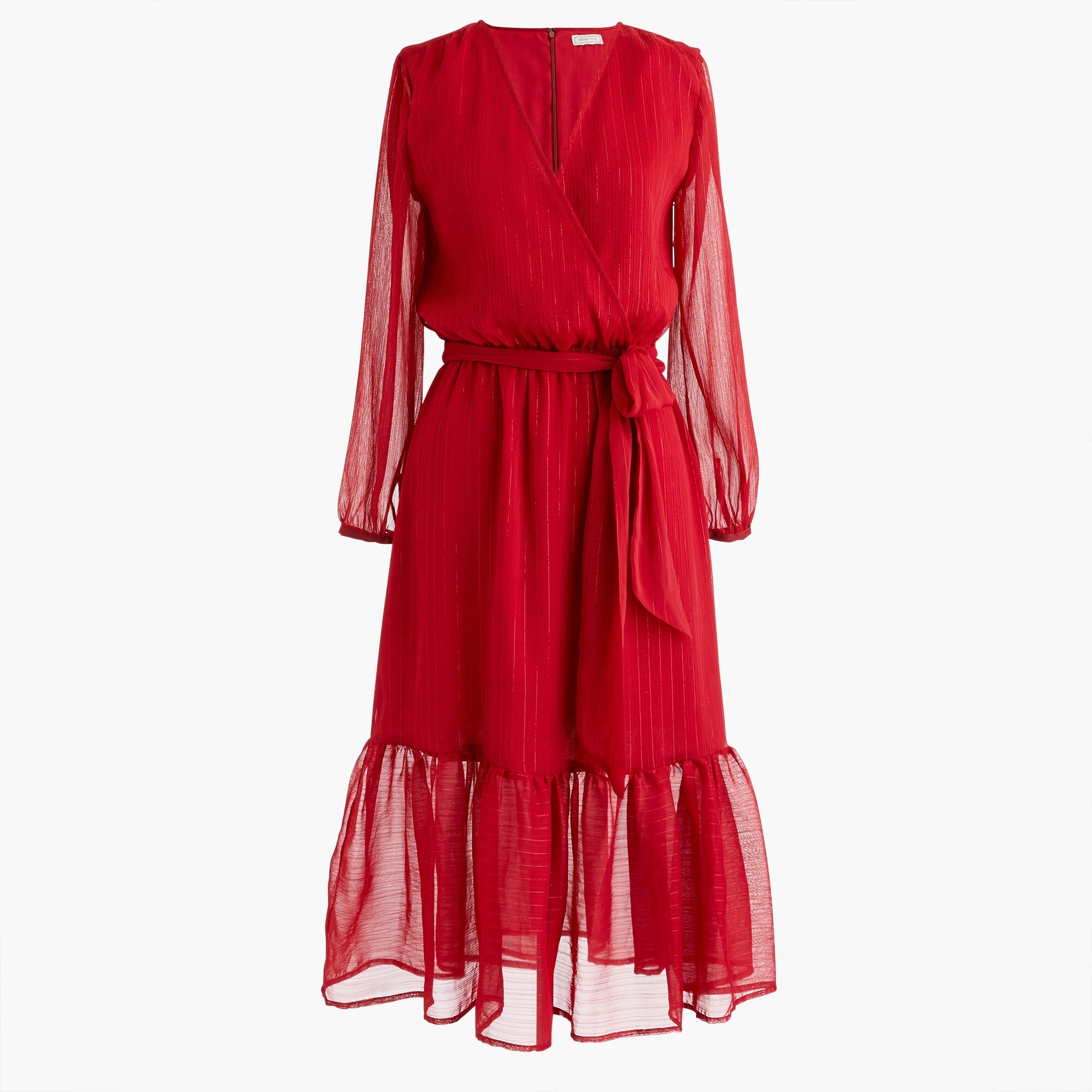  Point Sur faux-wrap dress in Lurex® crinkle chiffon
