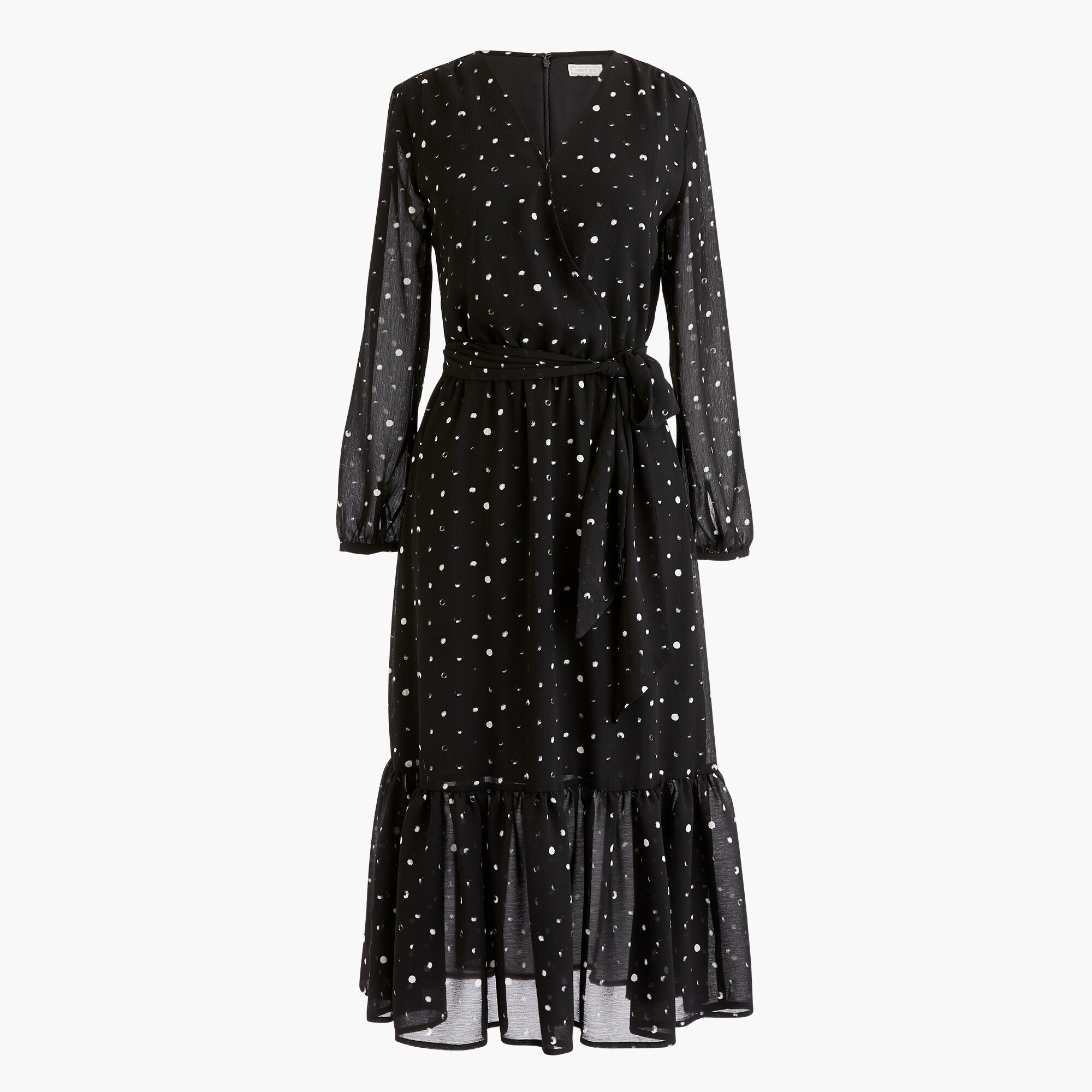 J.Crew Point Sur Faux wrap Dress In Crinkle Chiffon For Women