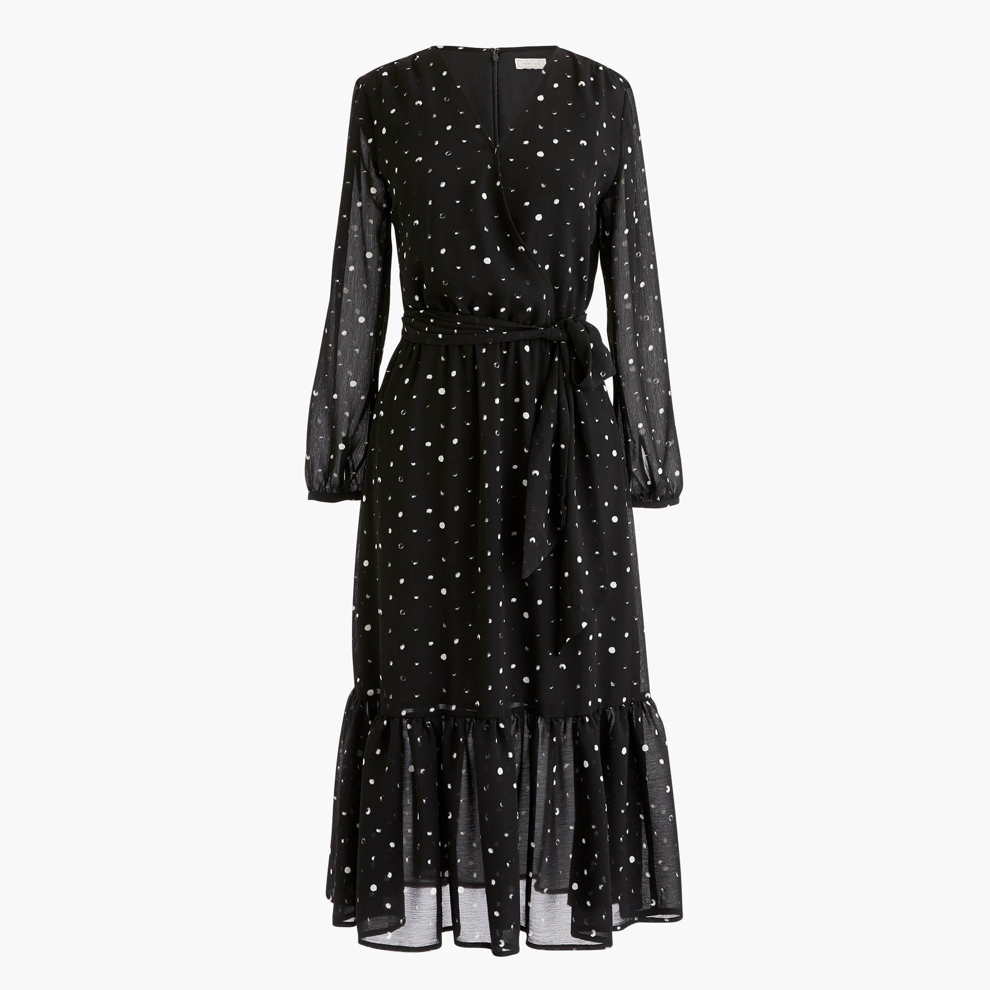 Point Sur Faux-wrap Dress In Crinkle Chiffon For Women | J.Crew