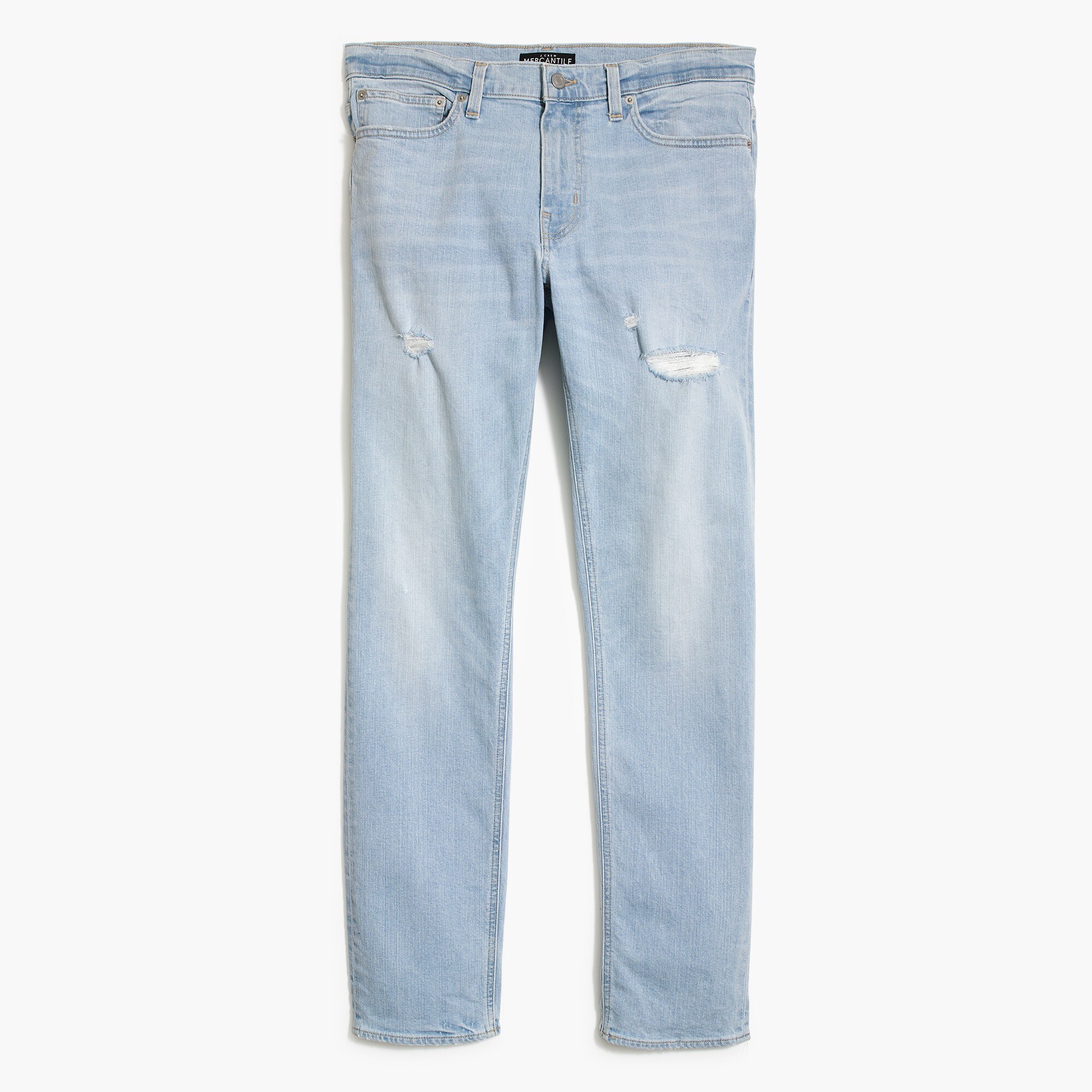 Straight-fit flex jean in destroyed light wash