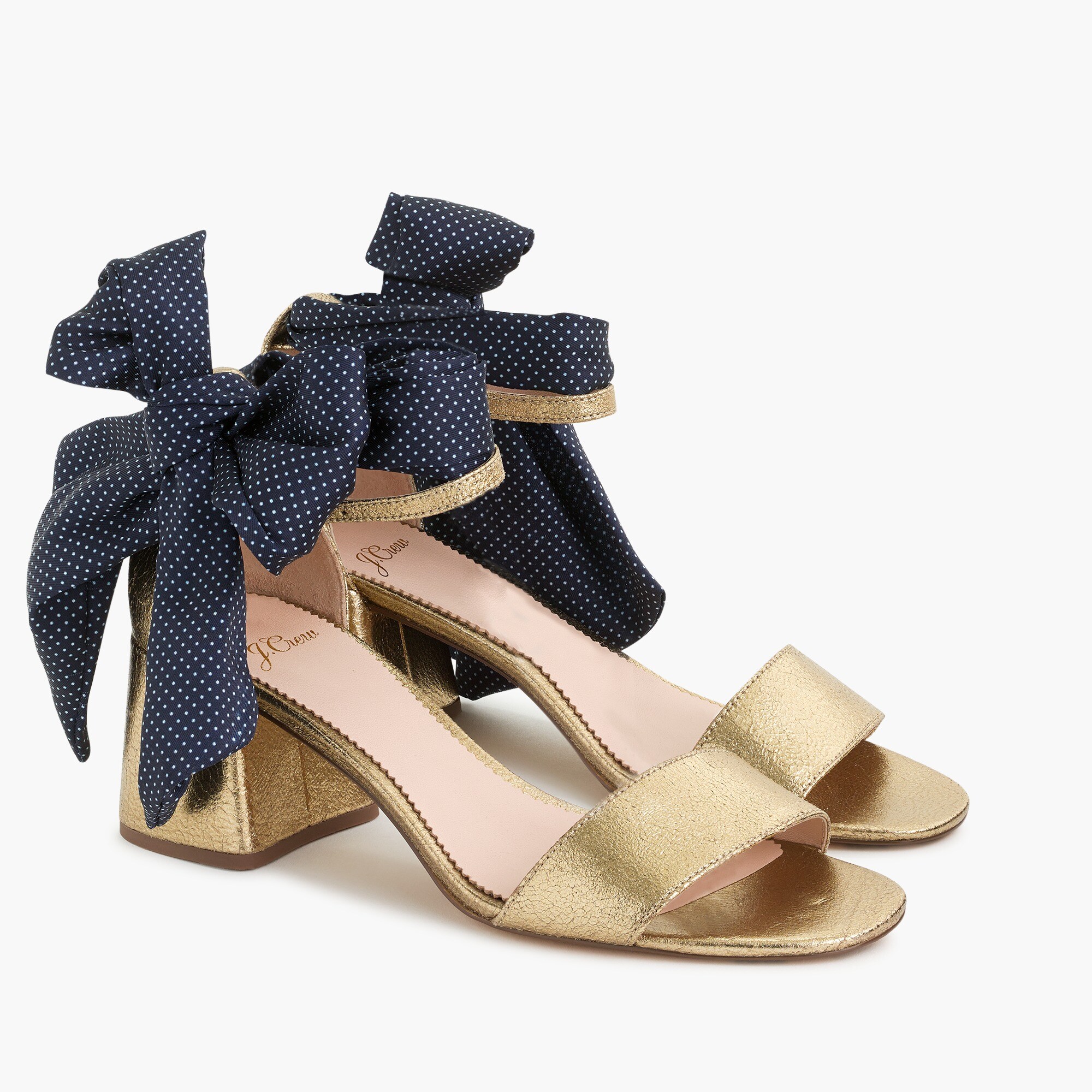 penny ankle strap metallic leather sandals - women's footwear, right side, view zoomed