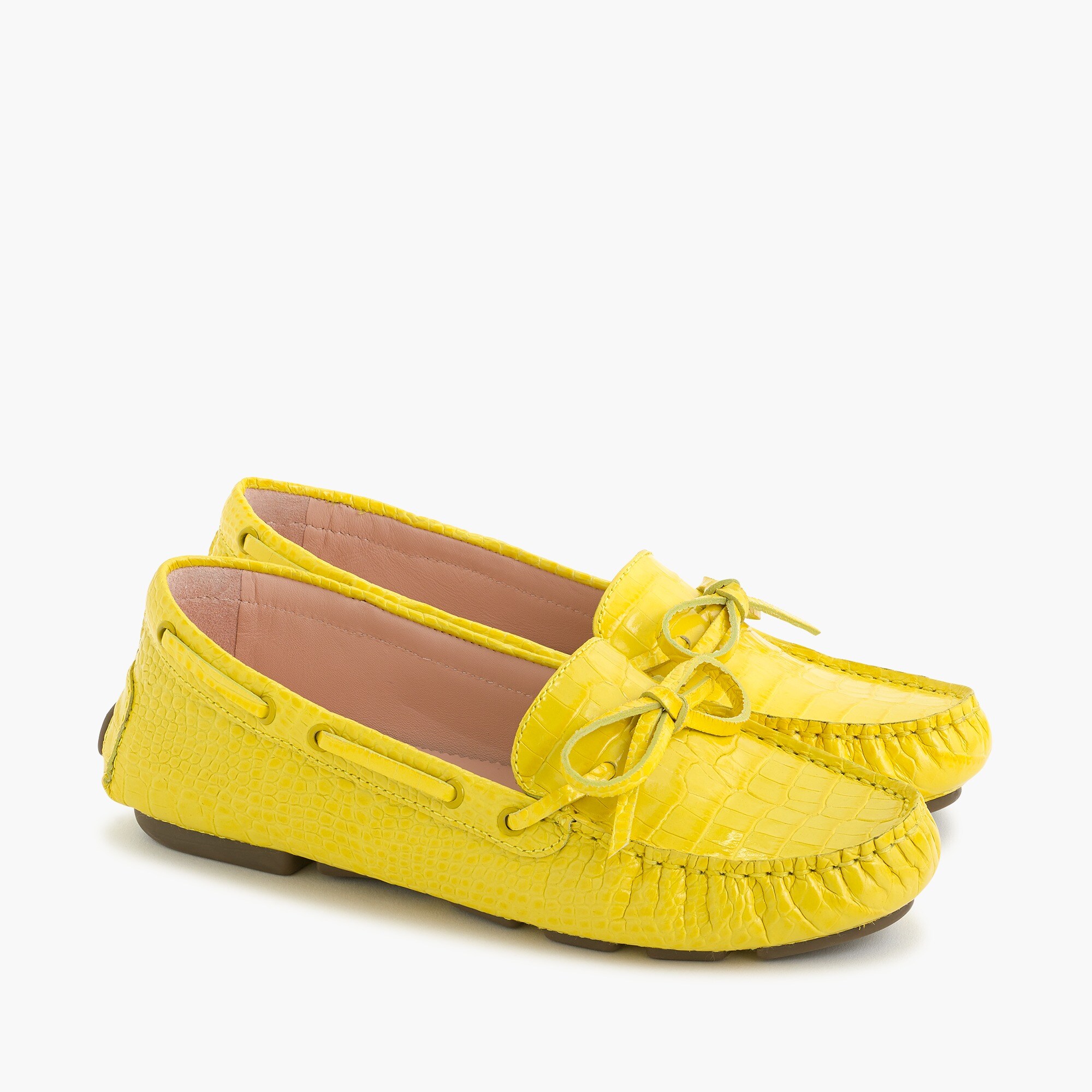 Driving Moccasins In Croc-embossed Leather For Women | J.Crew
