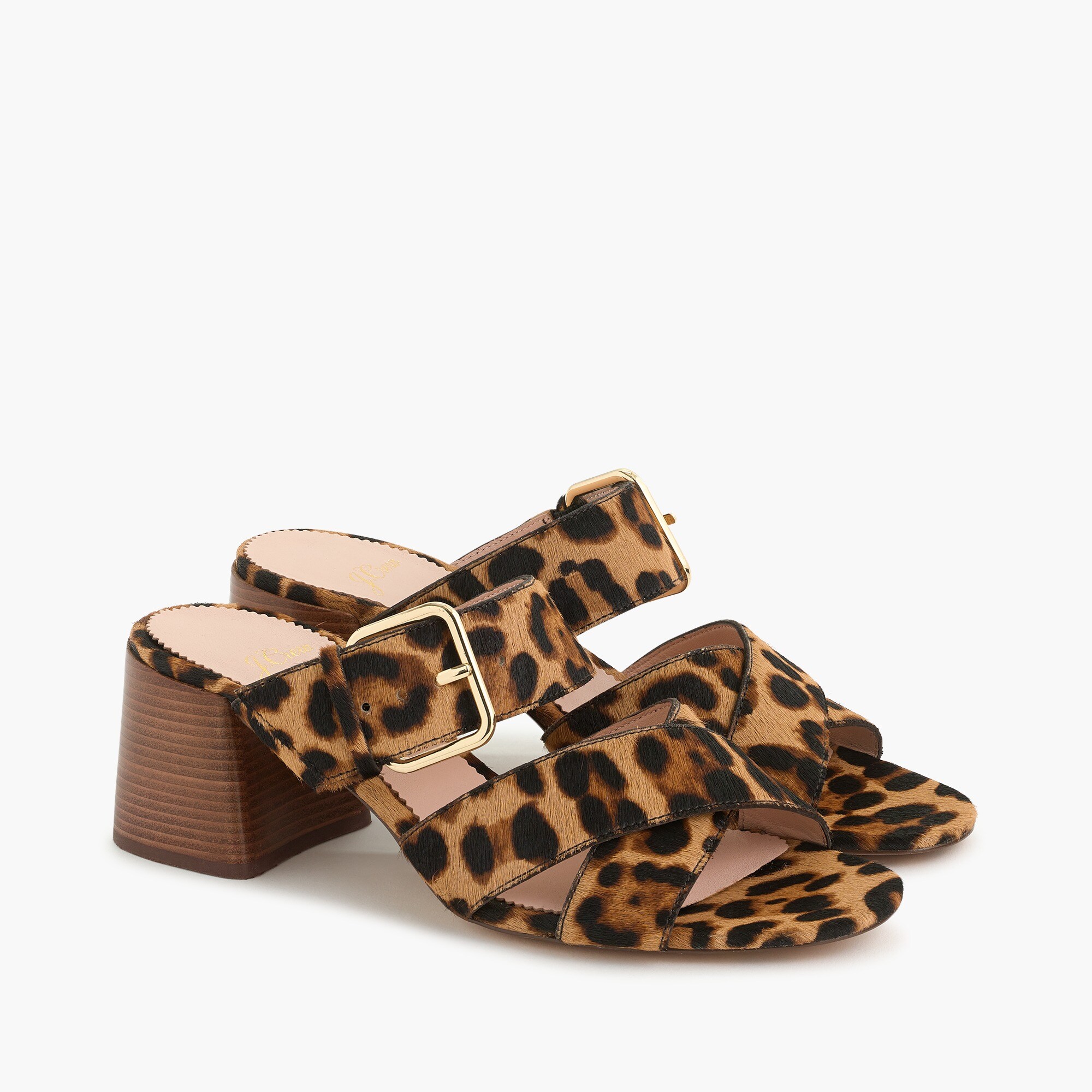 J.Crew Penny Slide Sandals In Leopard Calf Hair For Women