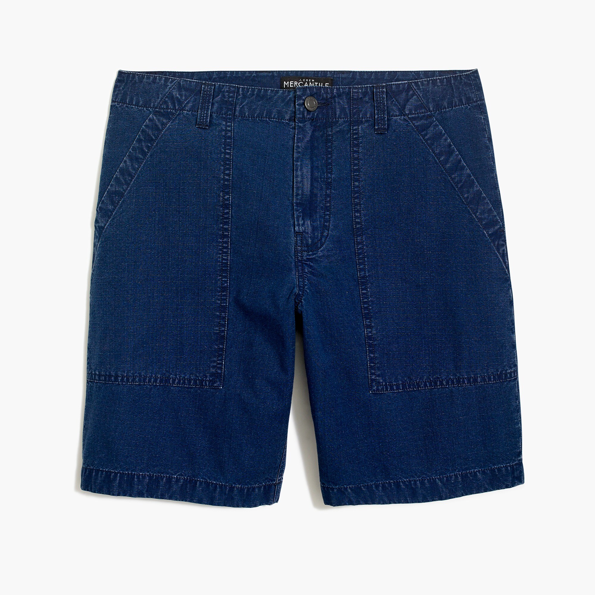 9" indigo ripstop utility short