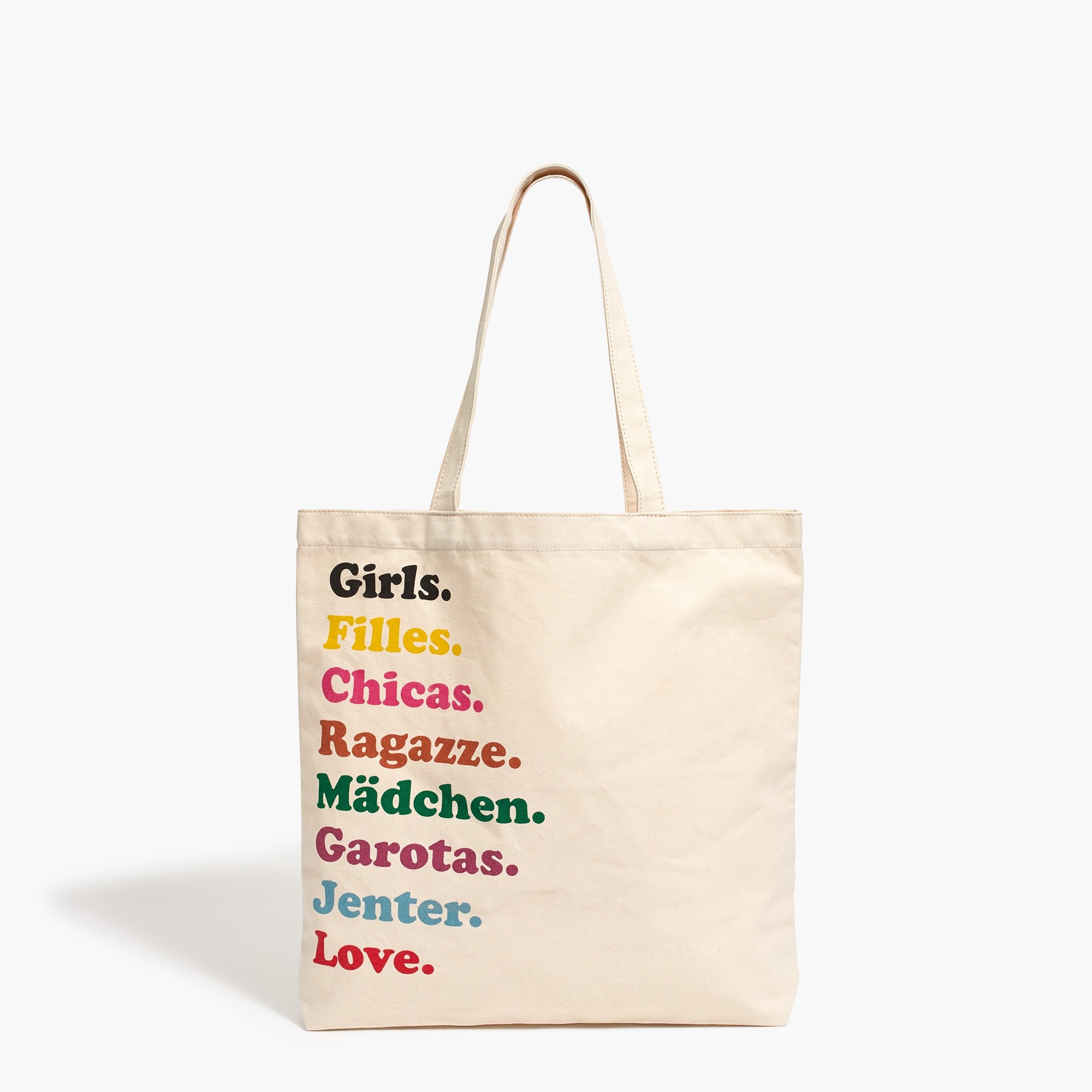 J.Crew X Girls  Inc. "Girls. Love." canvas tote bag