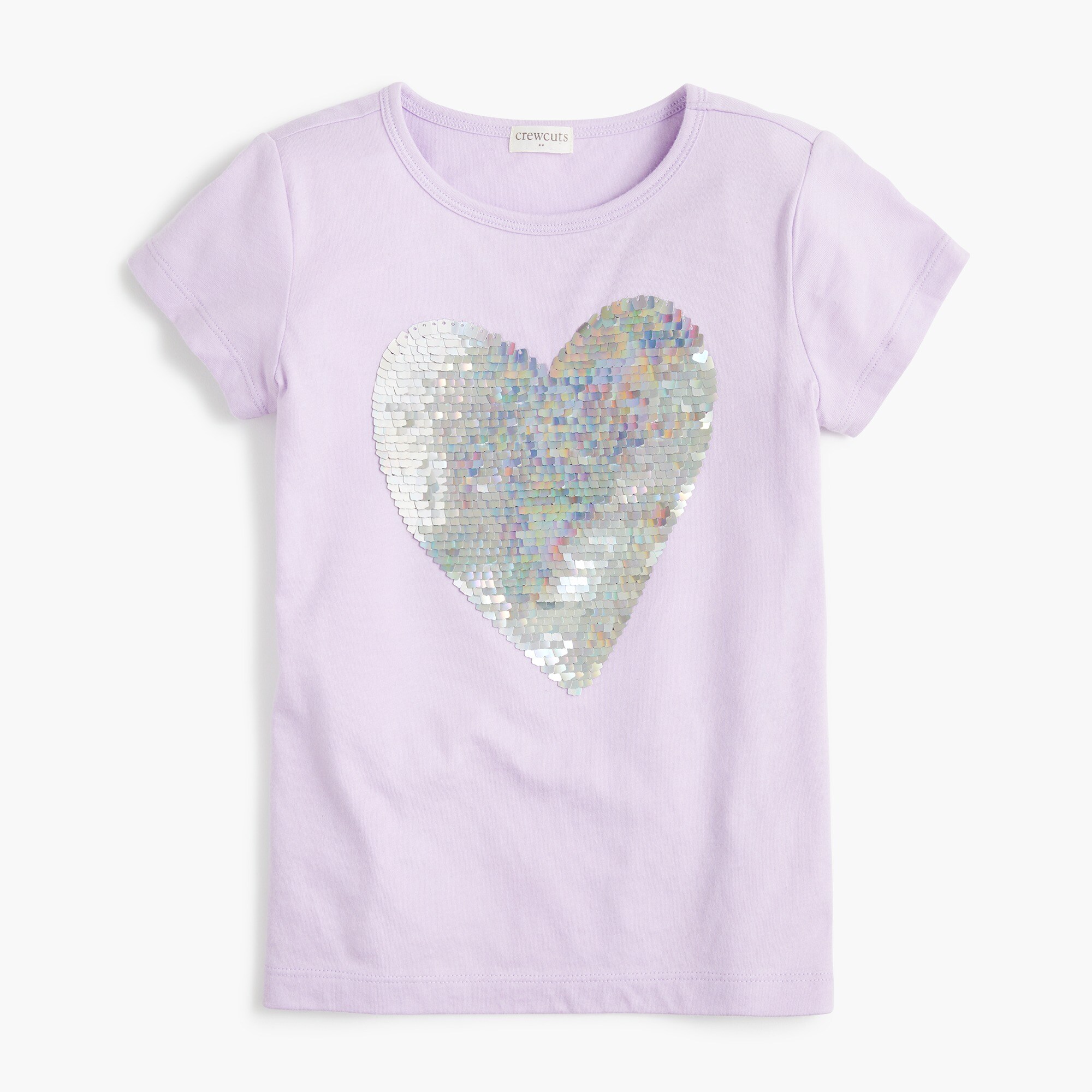 Girls' tee with sequin heart