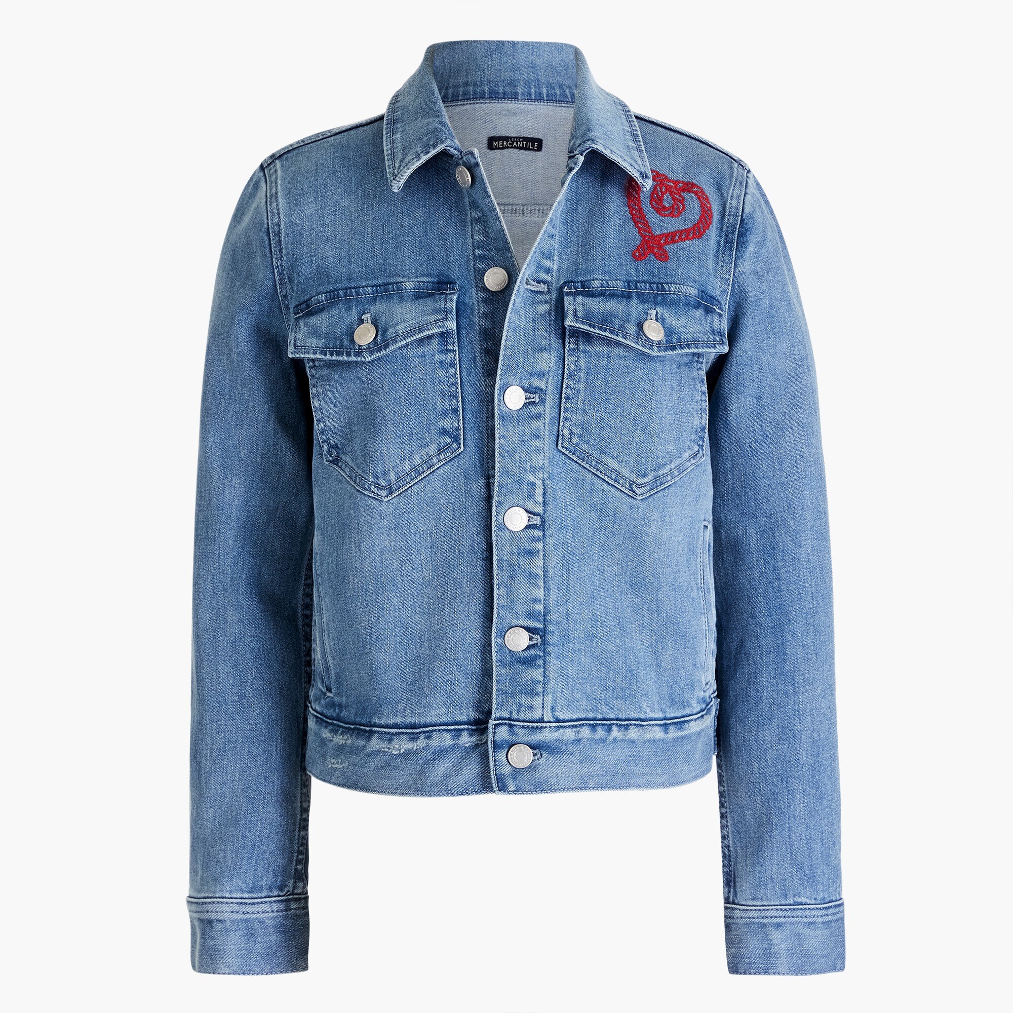 embroidered denim jacket for women