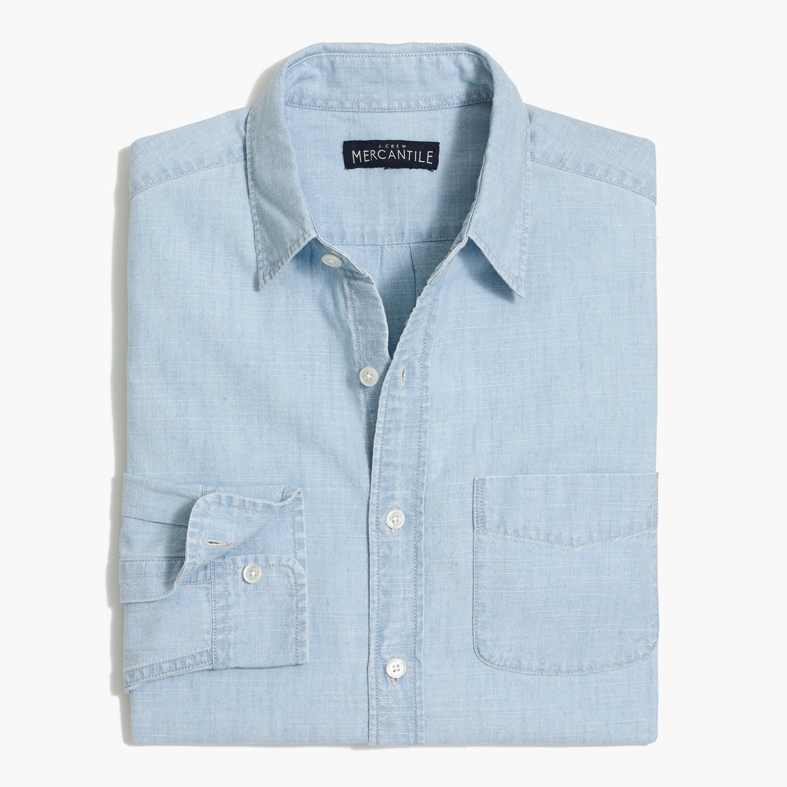 light chambray regular casual shirt for men
