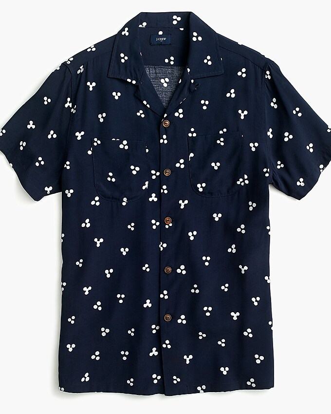 j.crew: short-sleeve printed camp-collar shirt for men, right side, view zoomed