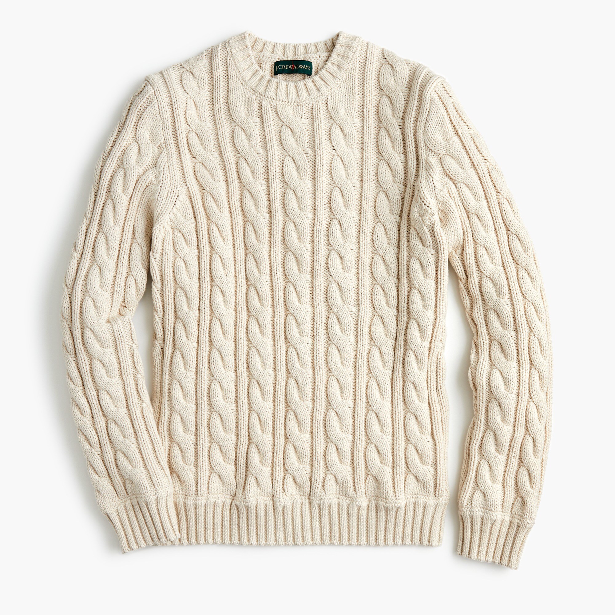 J.Crew Always cotton cable-knit crewneck sweater