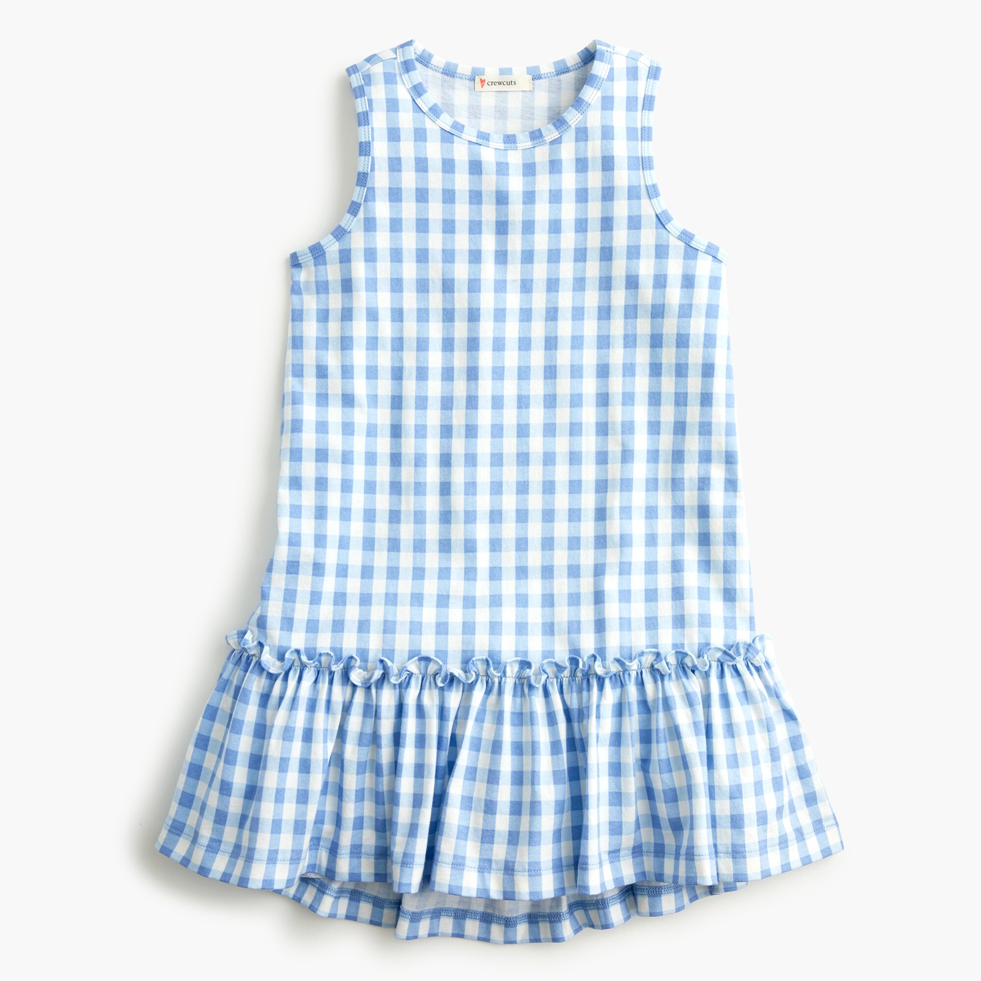  Girls' drop-waist dress in gingham