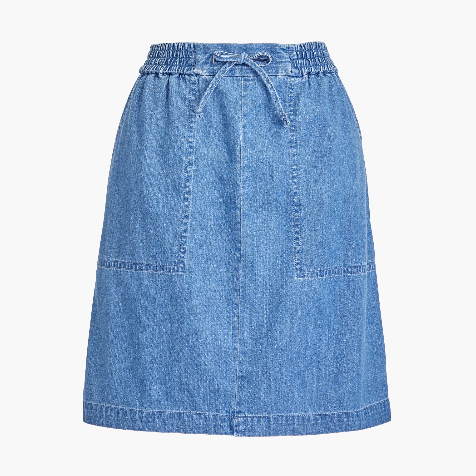 Chambray pull-on utility skirt