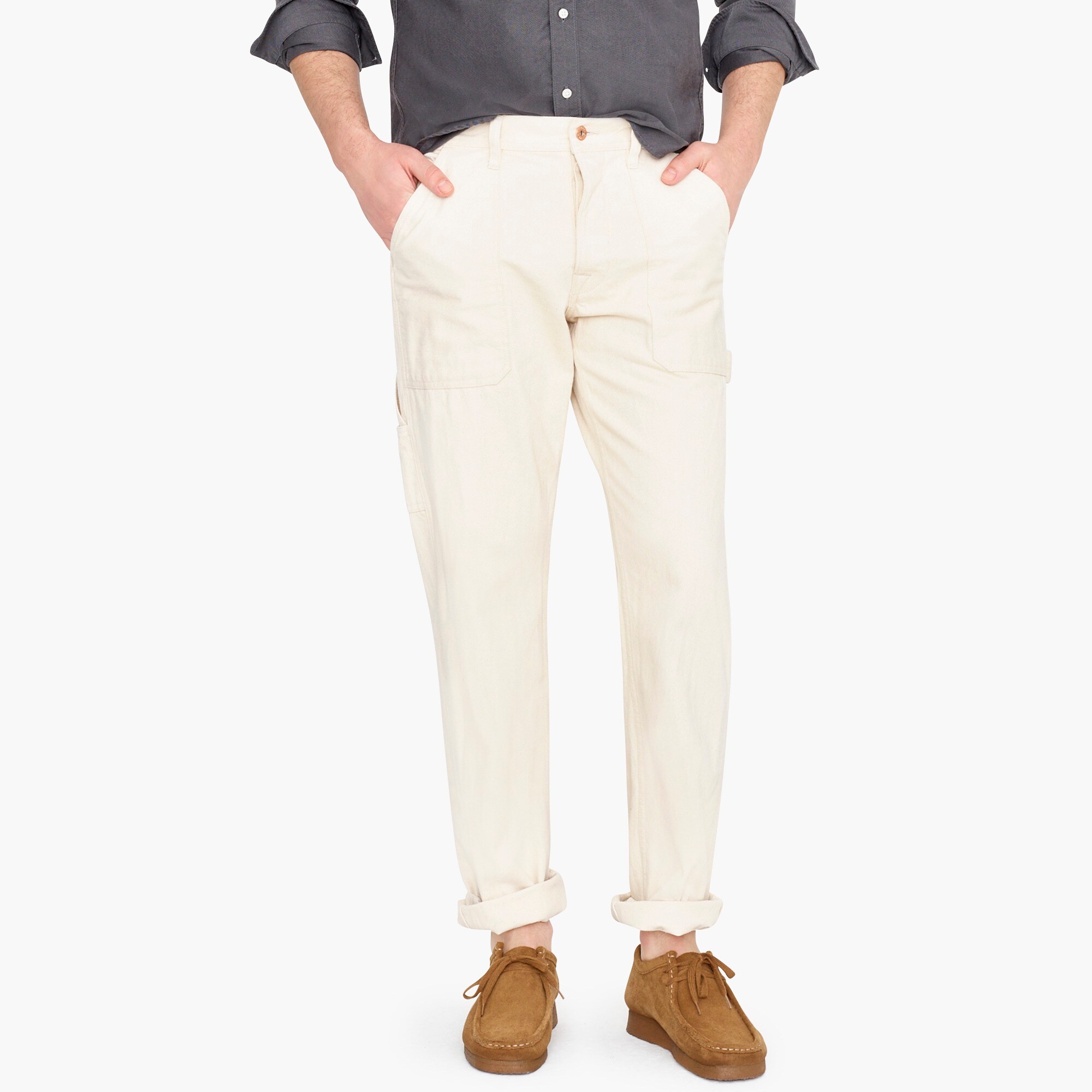mens Wallace & Barnes painter camp pant in seeded cotton twill