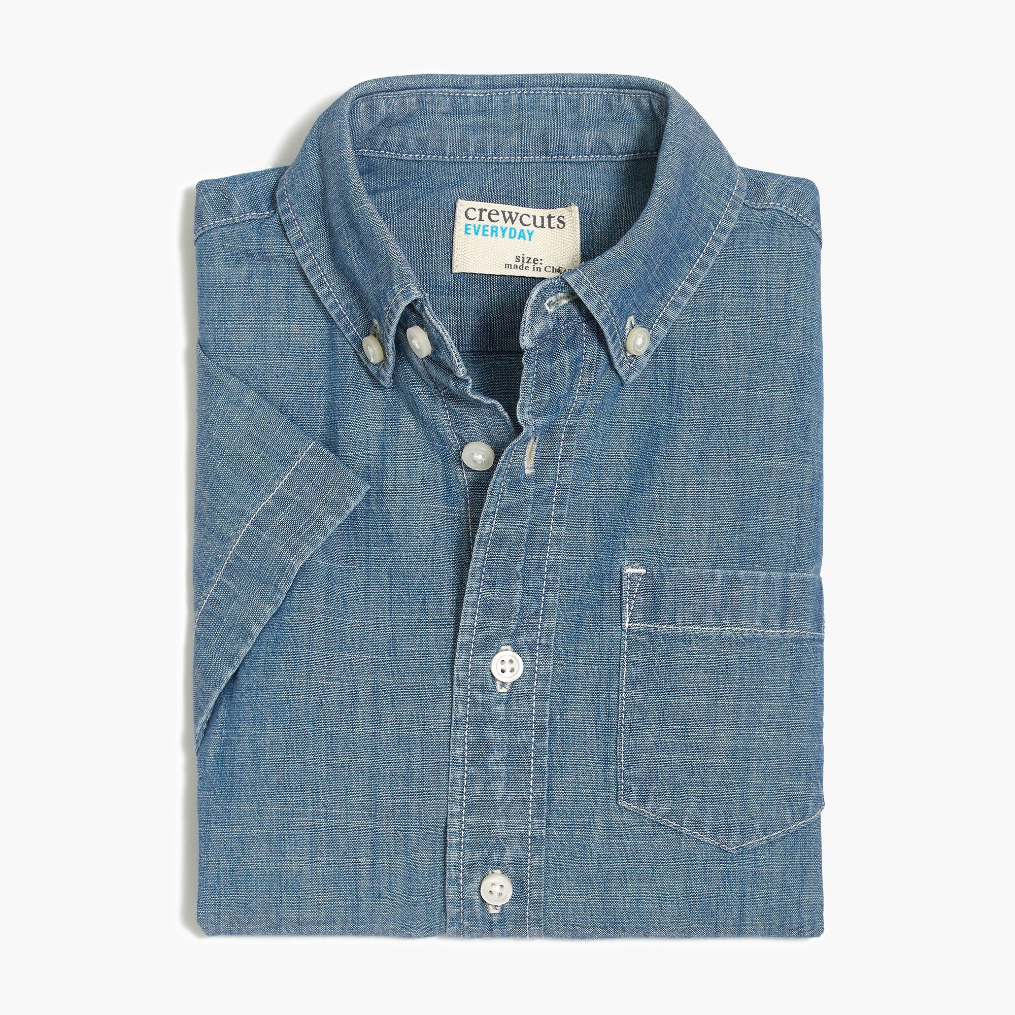 Boys' short-sleeve chambray shirt