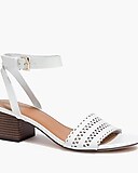 Block heel sandals with cut-outs