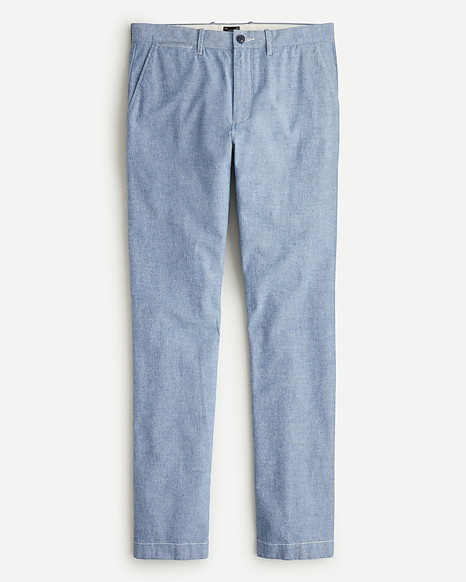 j.crew: 770™ straight-fit chino pant in stretch chambray for men, right side, view zoomed