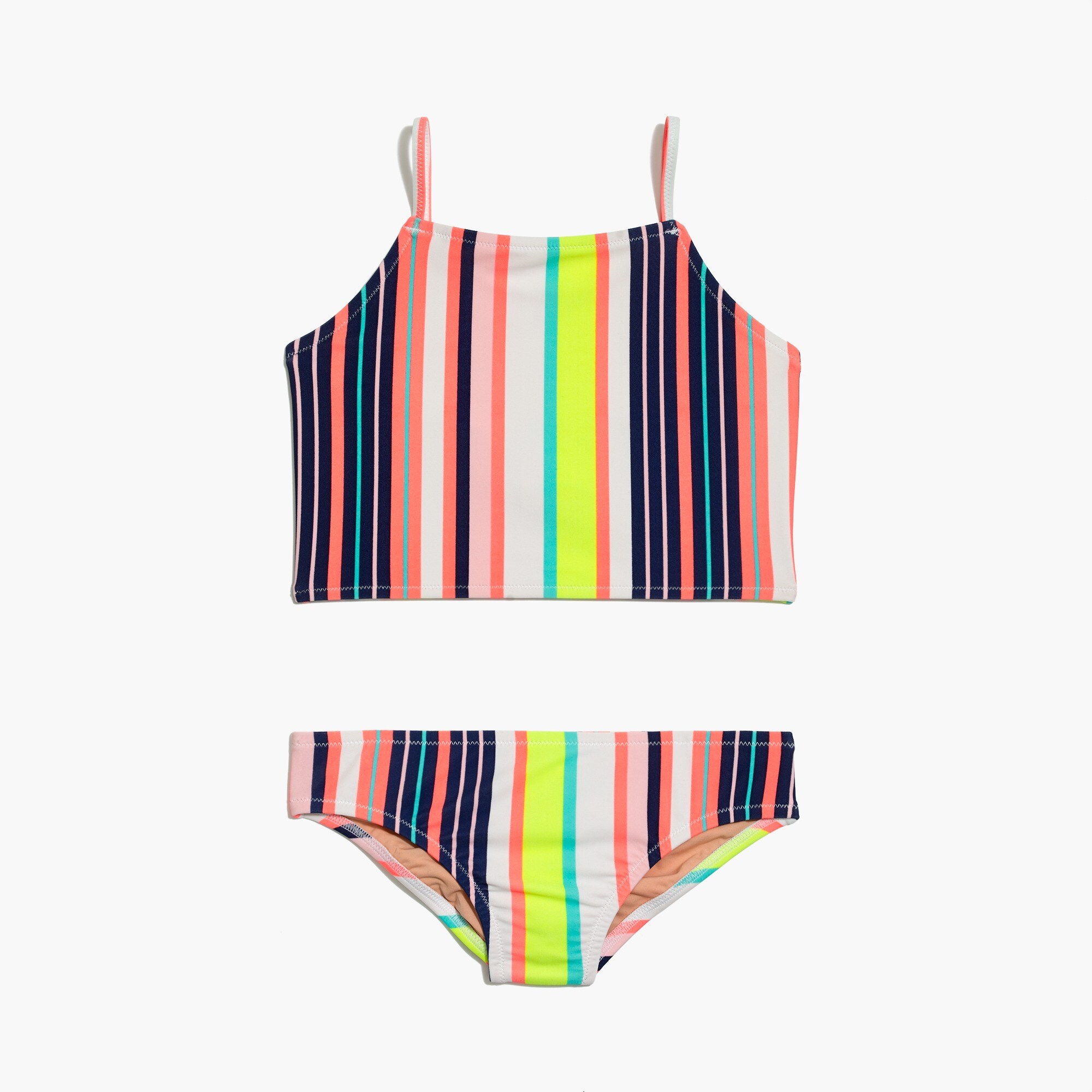 Girls' tankini set in stripes