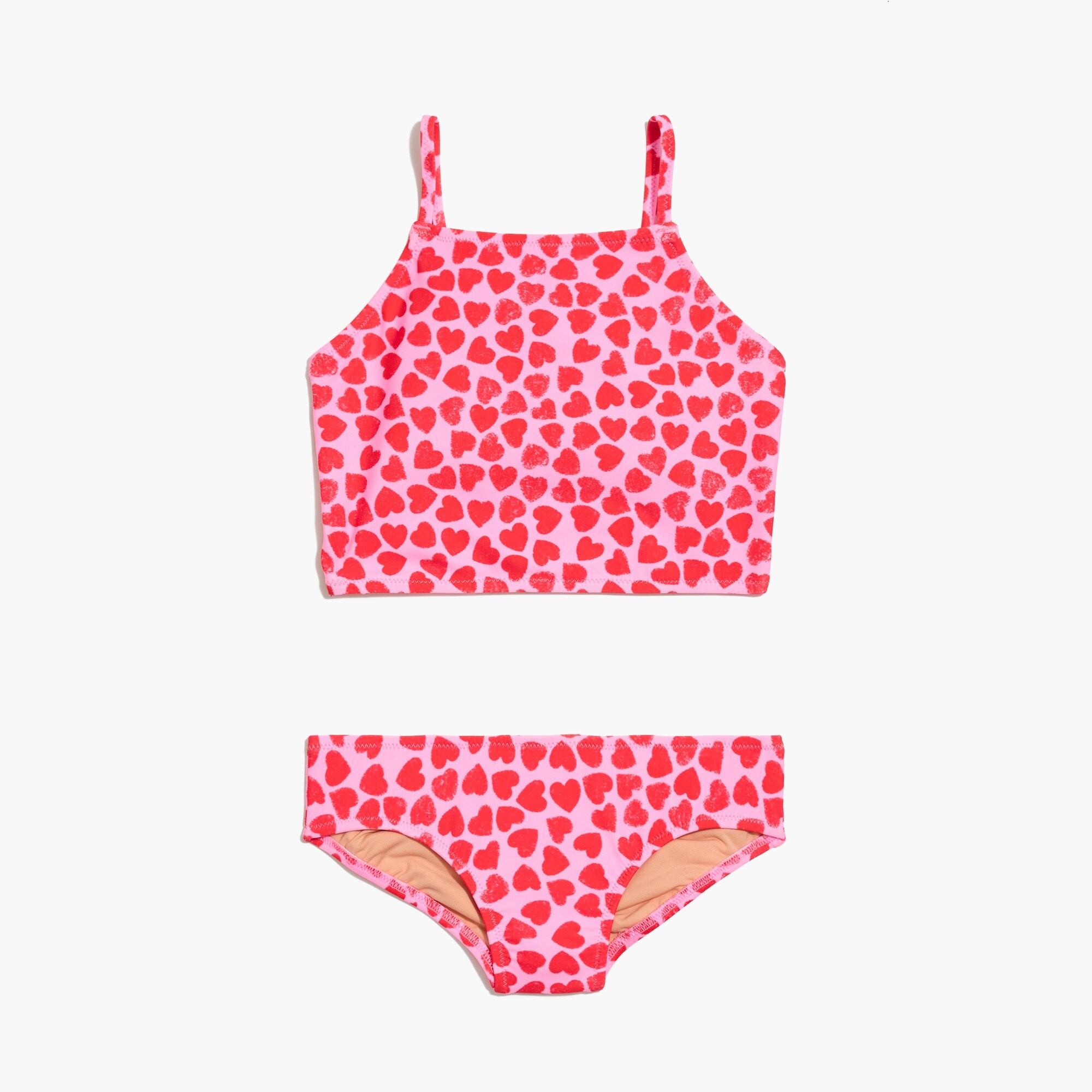 Girls' tankini set in hearts