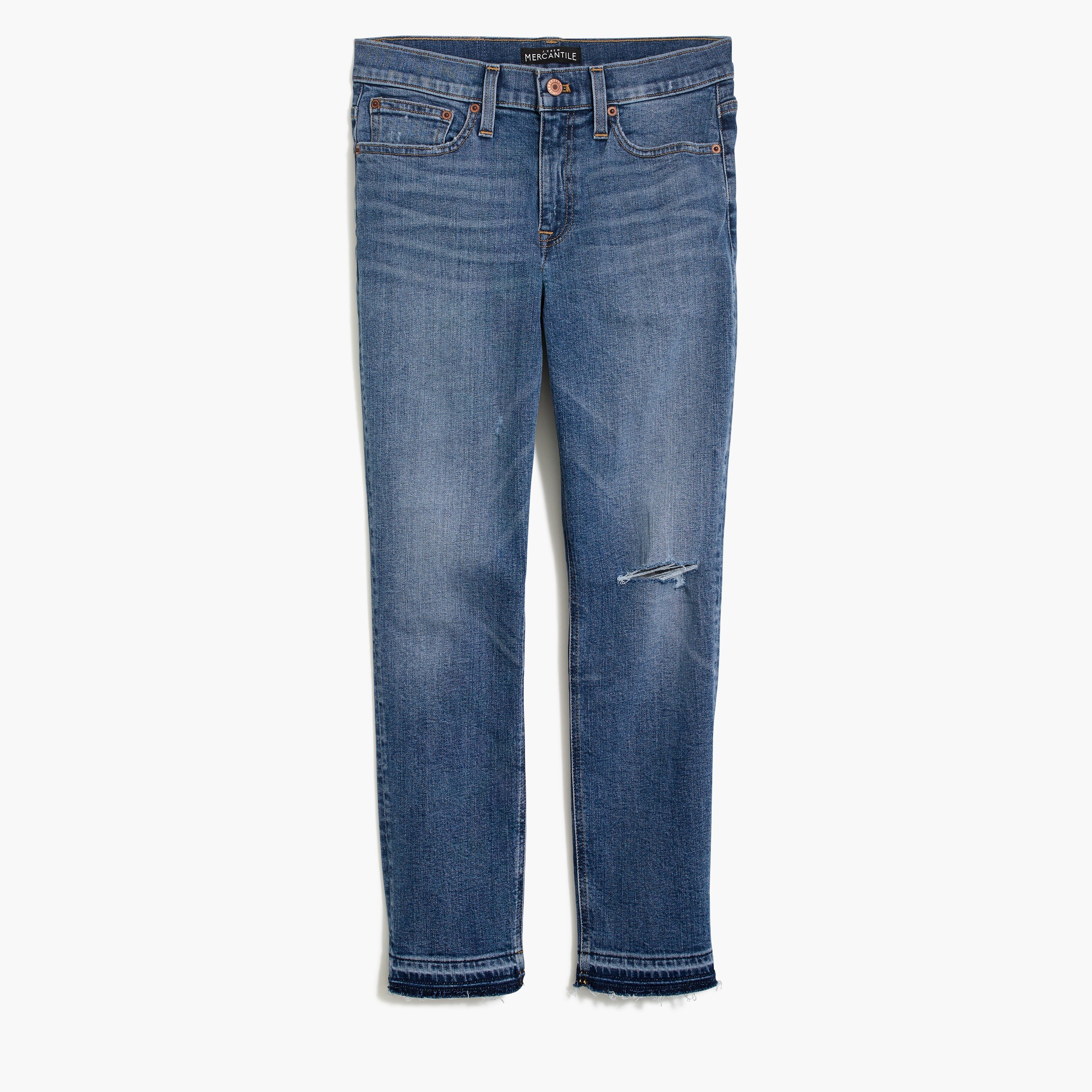 Slim boyfriend jean with distressed details