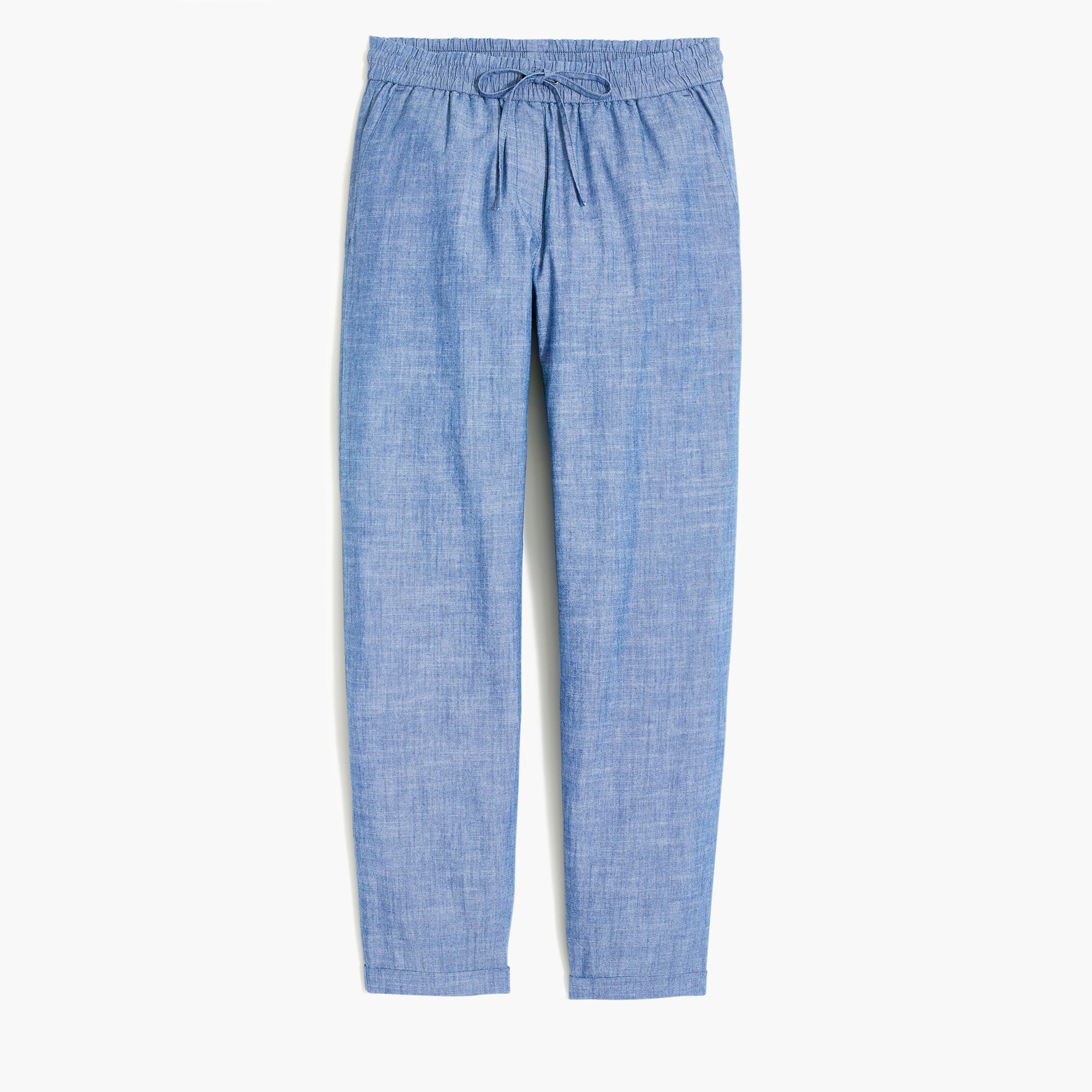 chambray drawstring pant for women