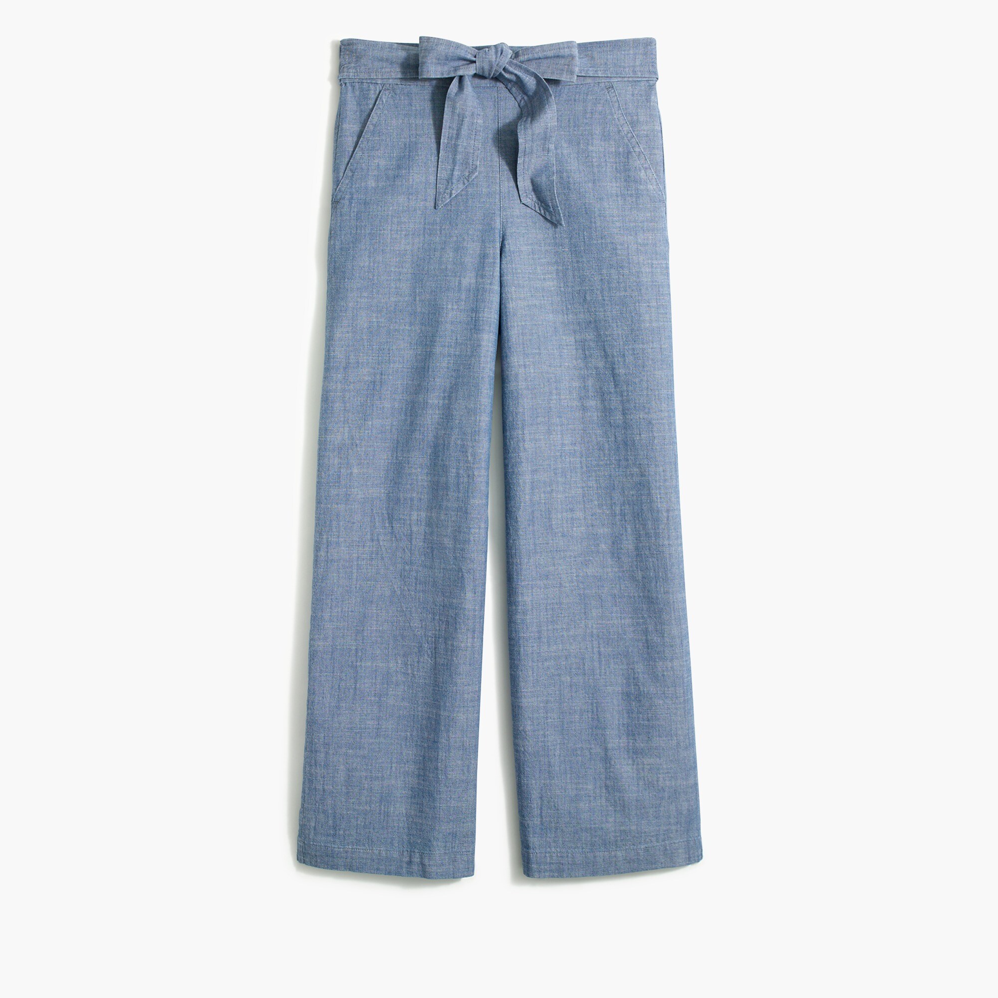 chambray tie-waist pant for women