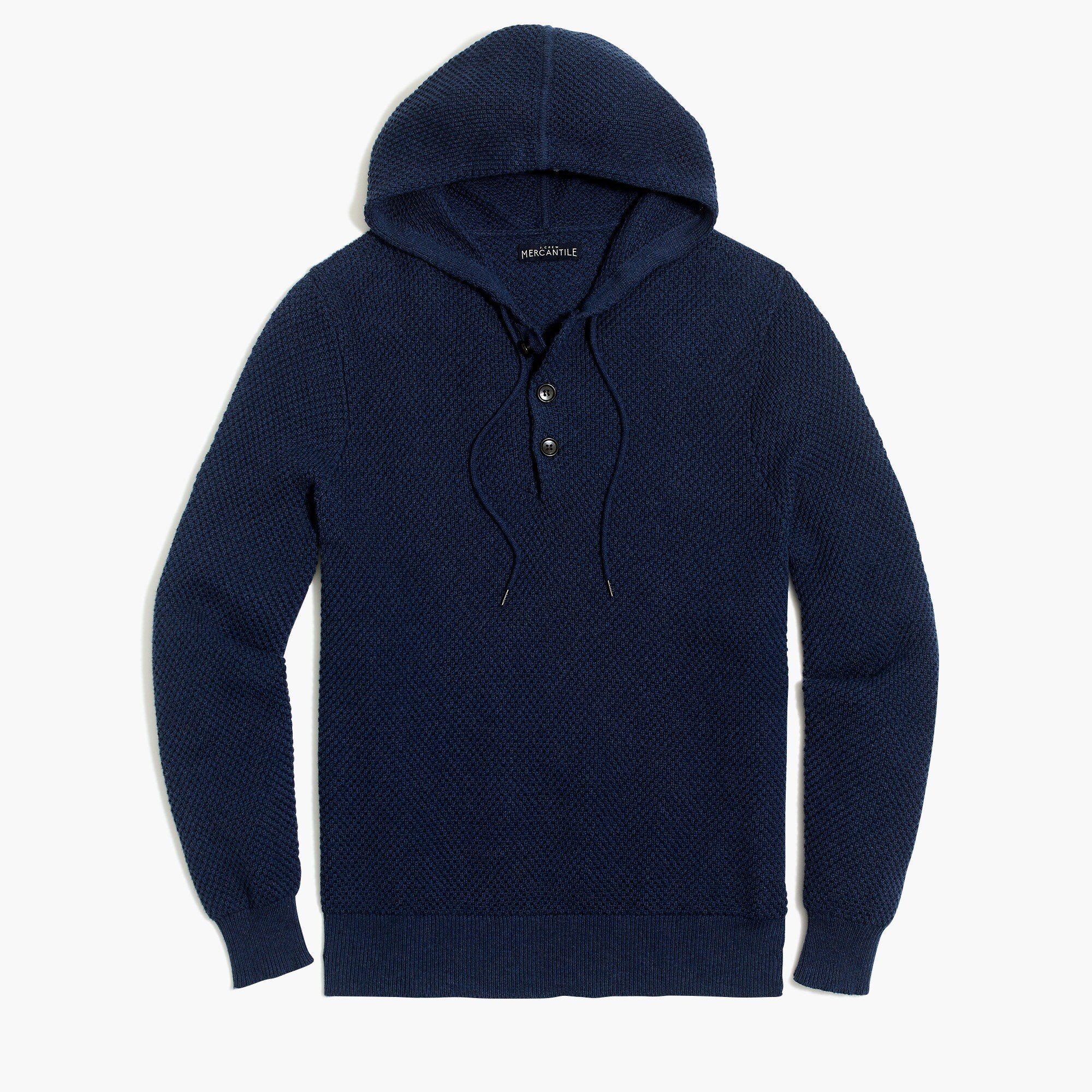 Cotton henley hoodie sweater