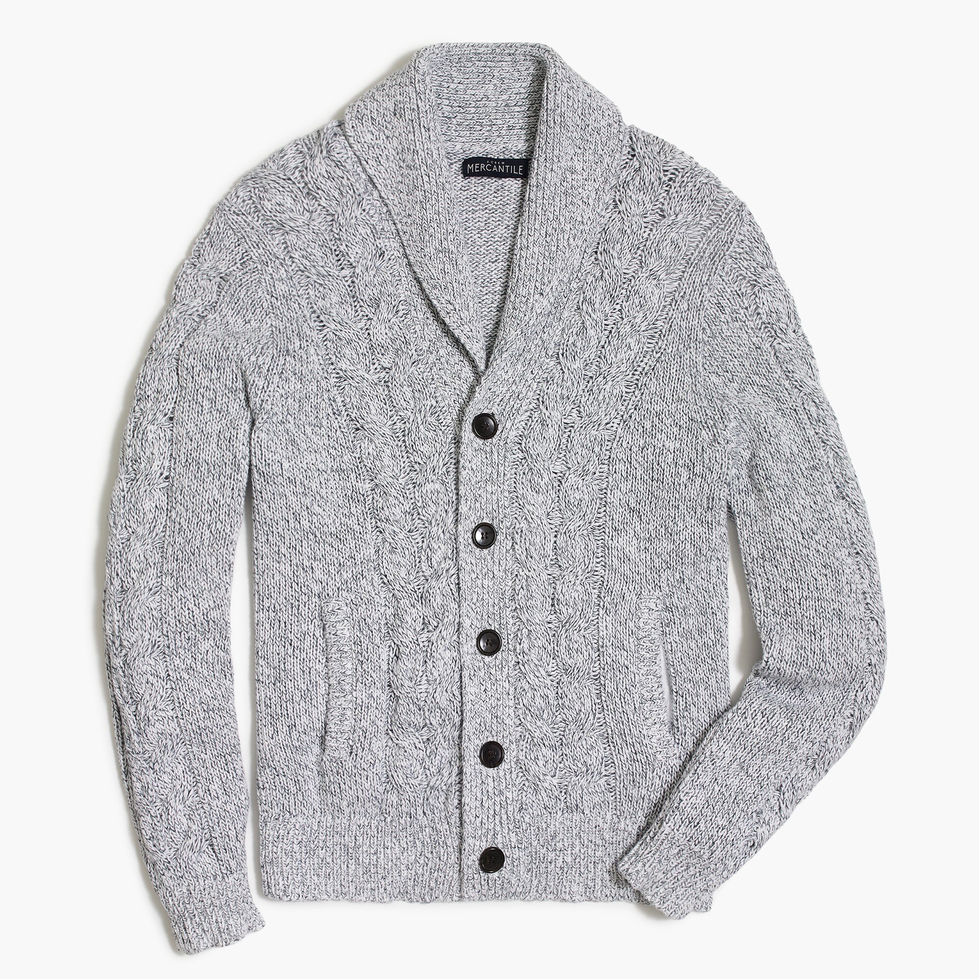 Chunky cardigan sweater in marled cotton
