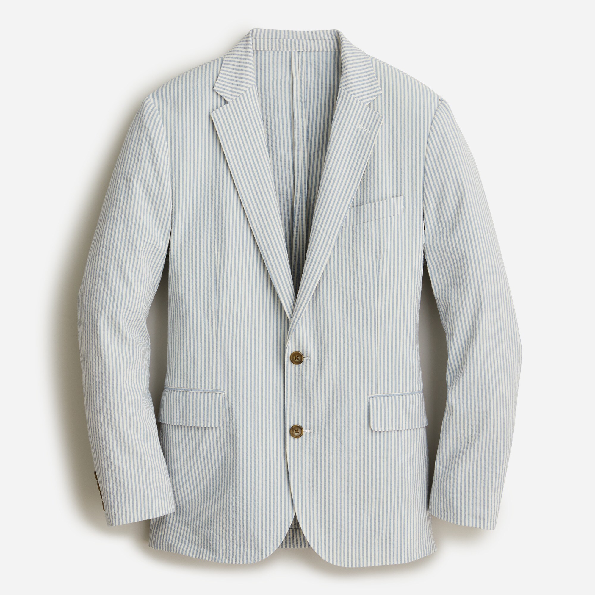Ludlow Slim-fit unstructured suit jacket in stretch seersucker