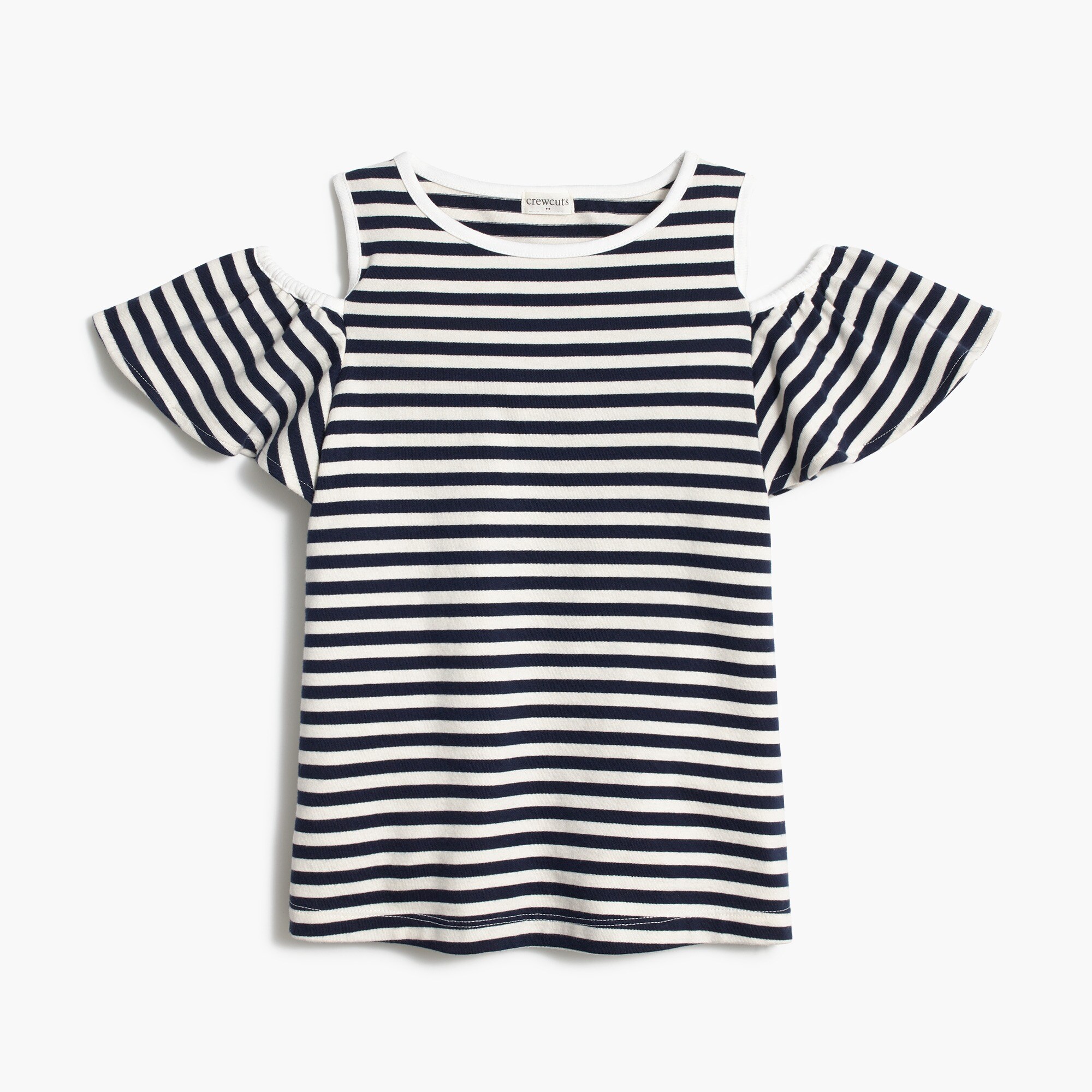 Girls' cold-shoulder top in stripe
