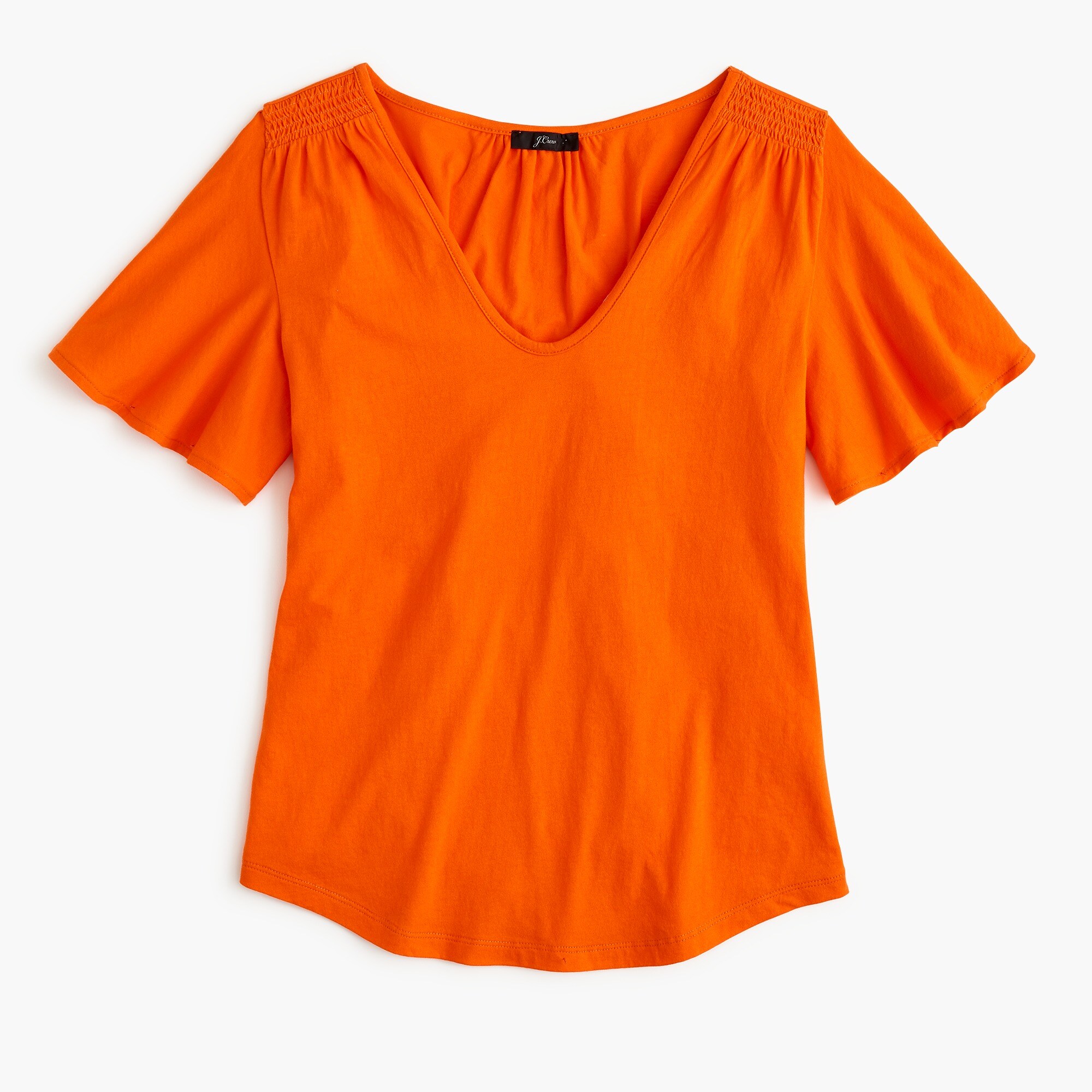  Flutter-sleeve scoopneck T-shirt