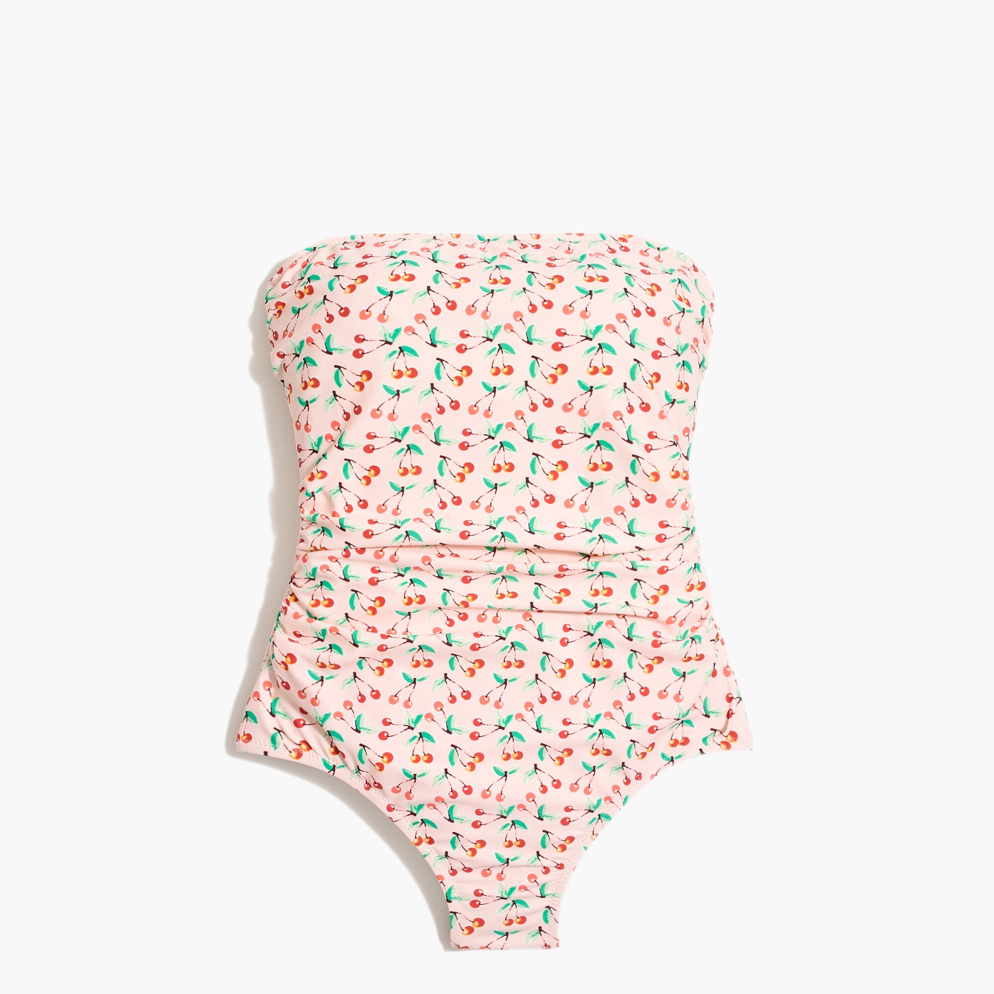 Printed strapless one-piece swimsuit