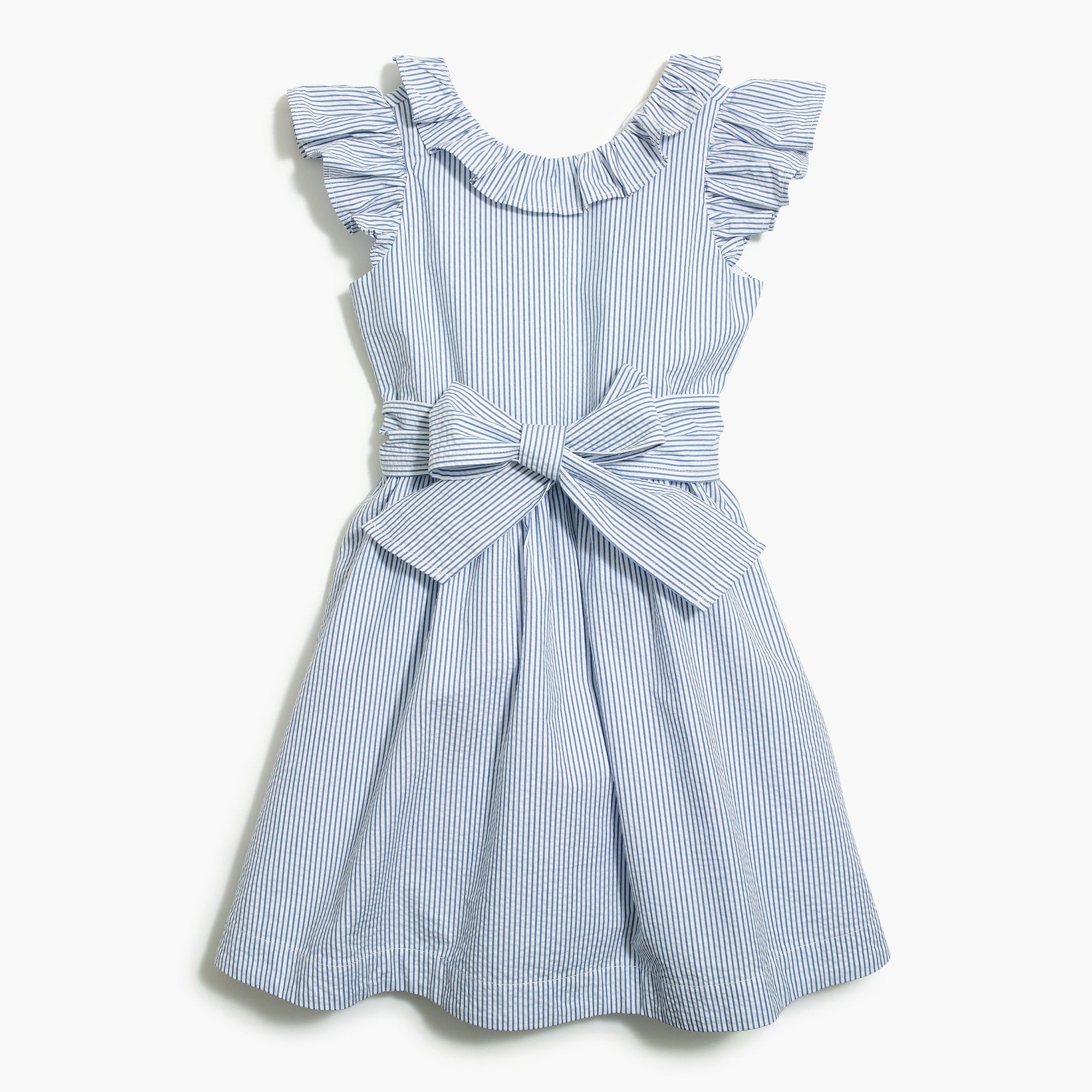 girls' ruffle dress in seersucker for girls