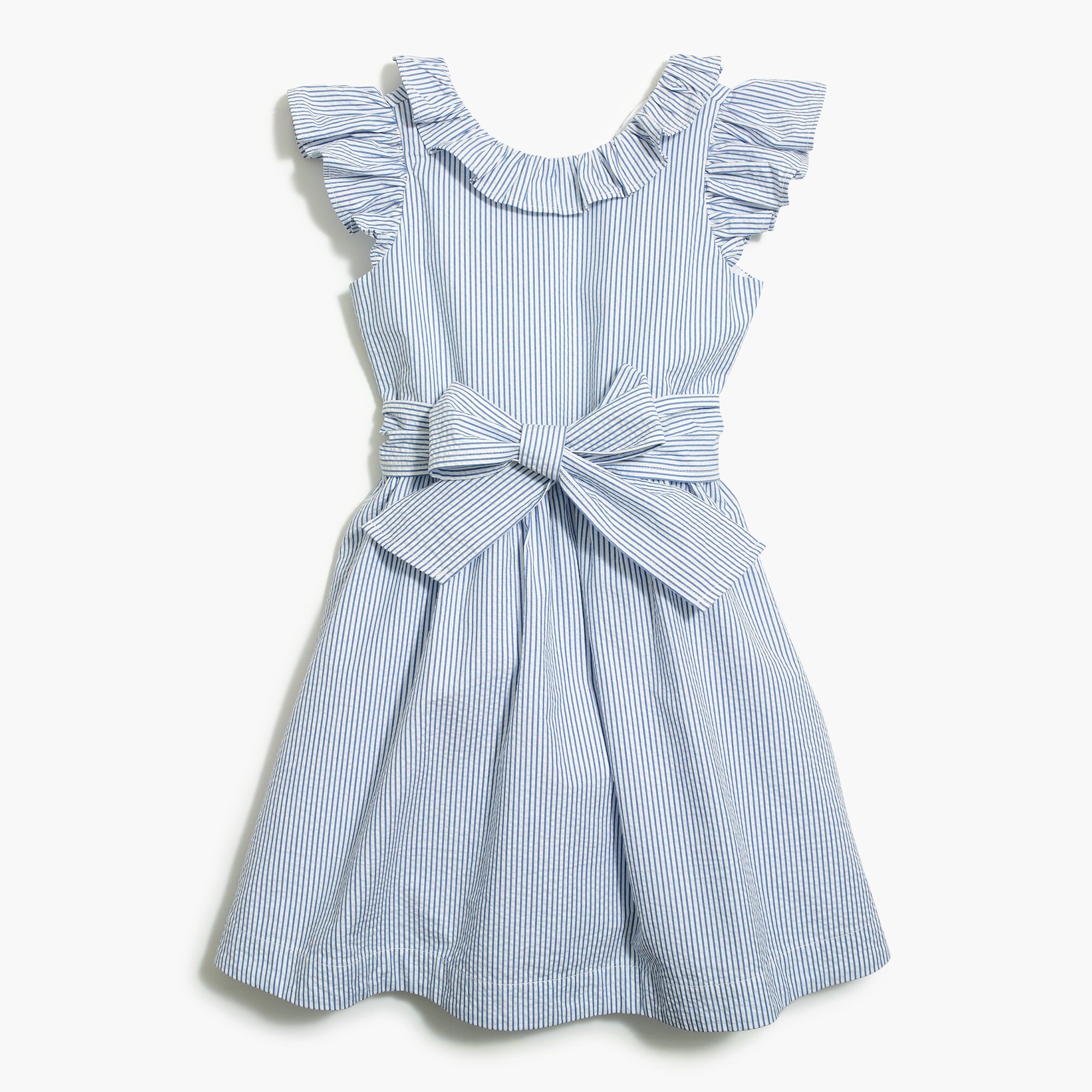 girls' ruffle dress in seersucker for girls