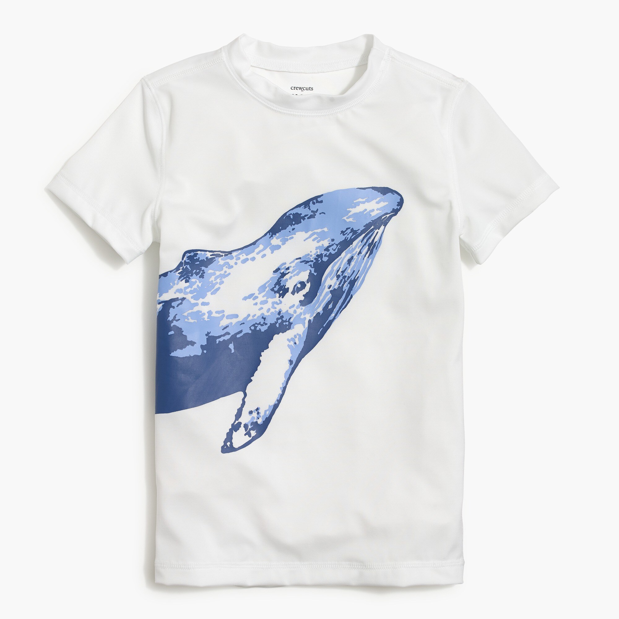 Boys' short-sleeve graphic rashguard in whale print