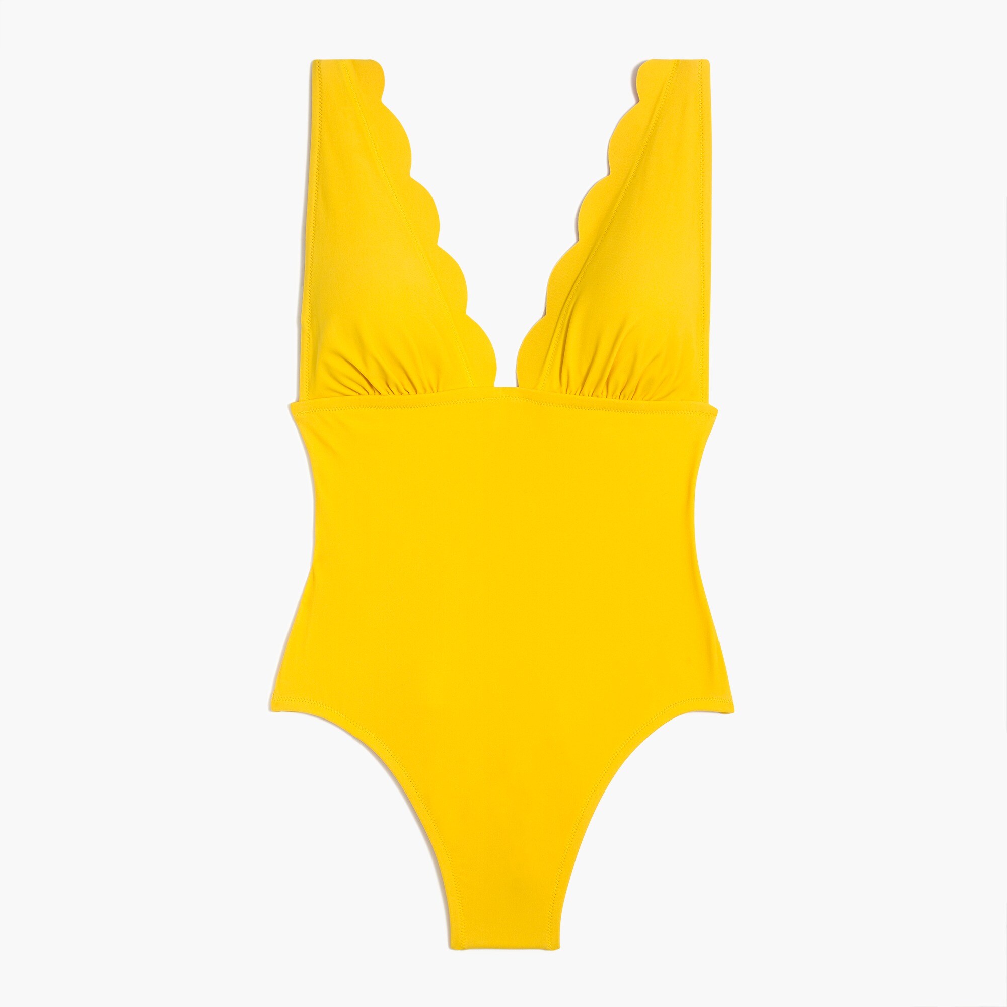 scalloped one-piece swimsuit for women