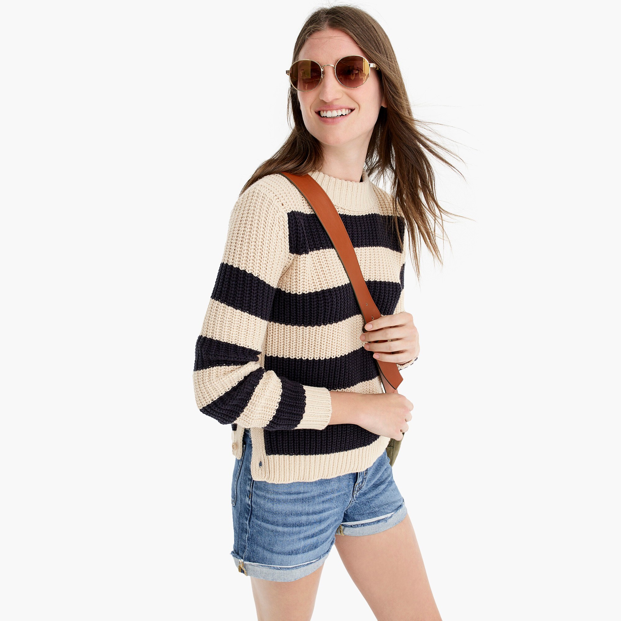 the reeds x j.crew rugby sweater with side buttons : women sweaters