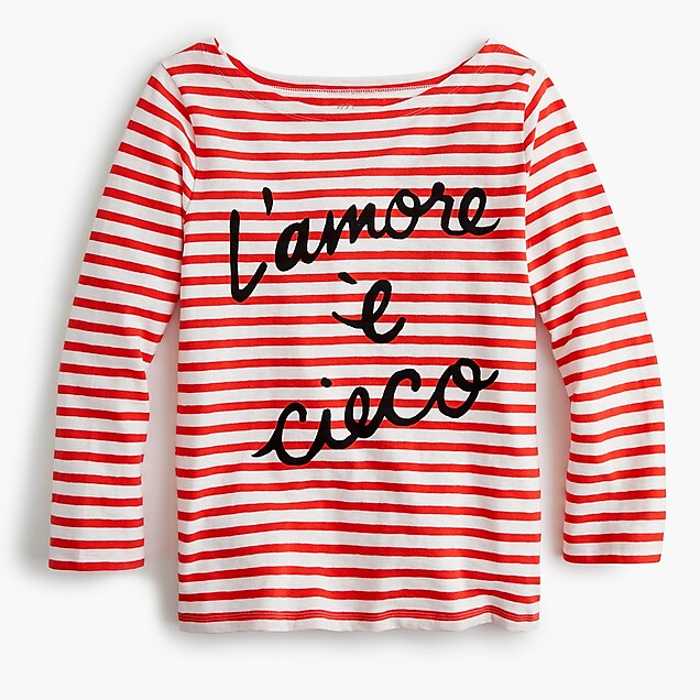 l'amore e cieco striped boatneck t-shirt - women's knits