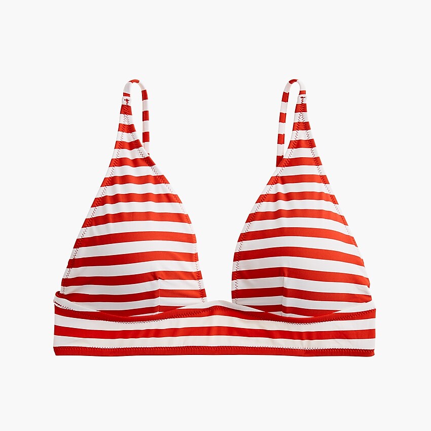 J.Crew: V-neck French Bikini Top In Classic Stripe For Women