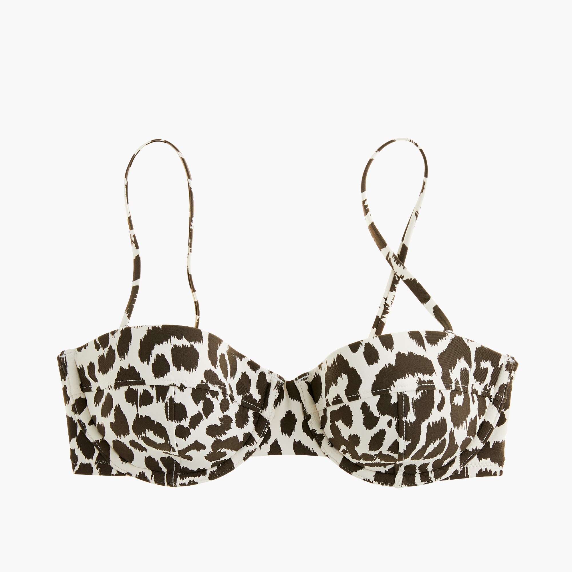 Underwire bikini top in leopard