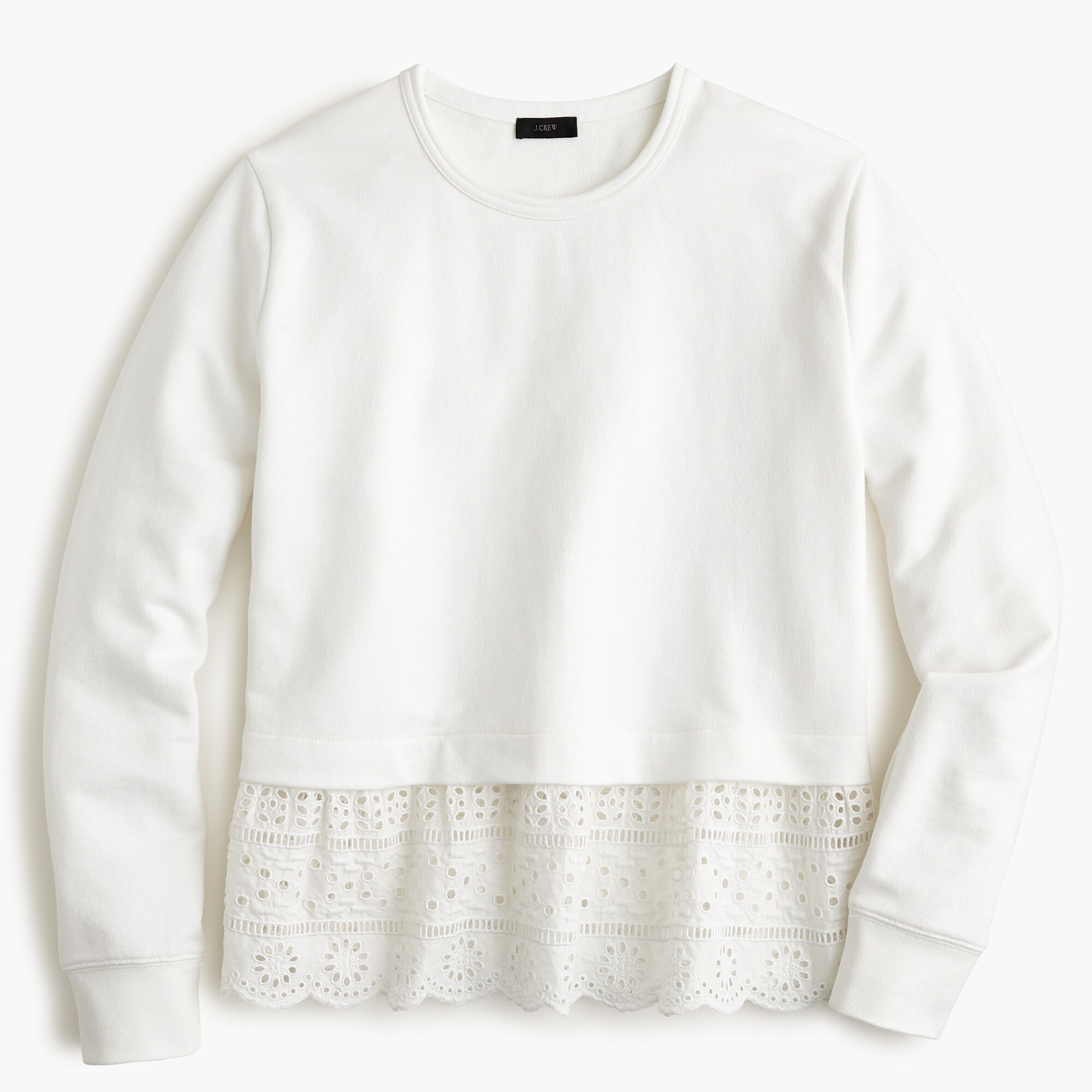 Eyelet-hem sweatshirt