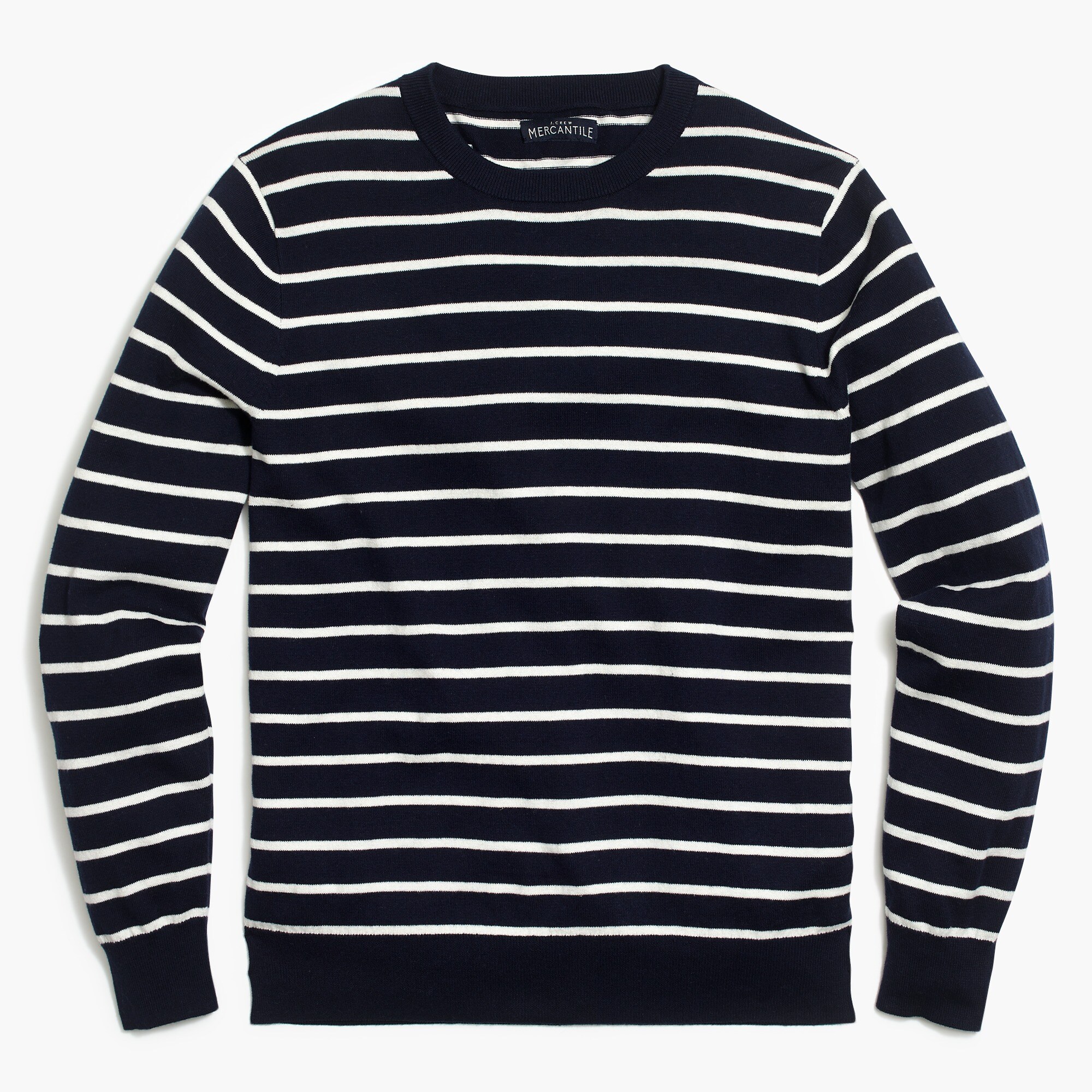 striped crewneck sweater in cotton for men