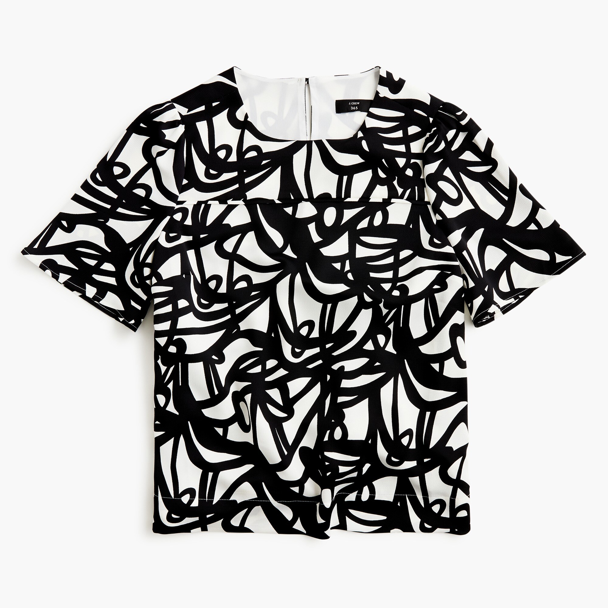  Hammered satin top in painter print