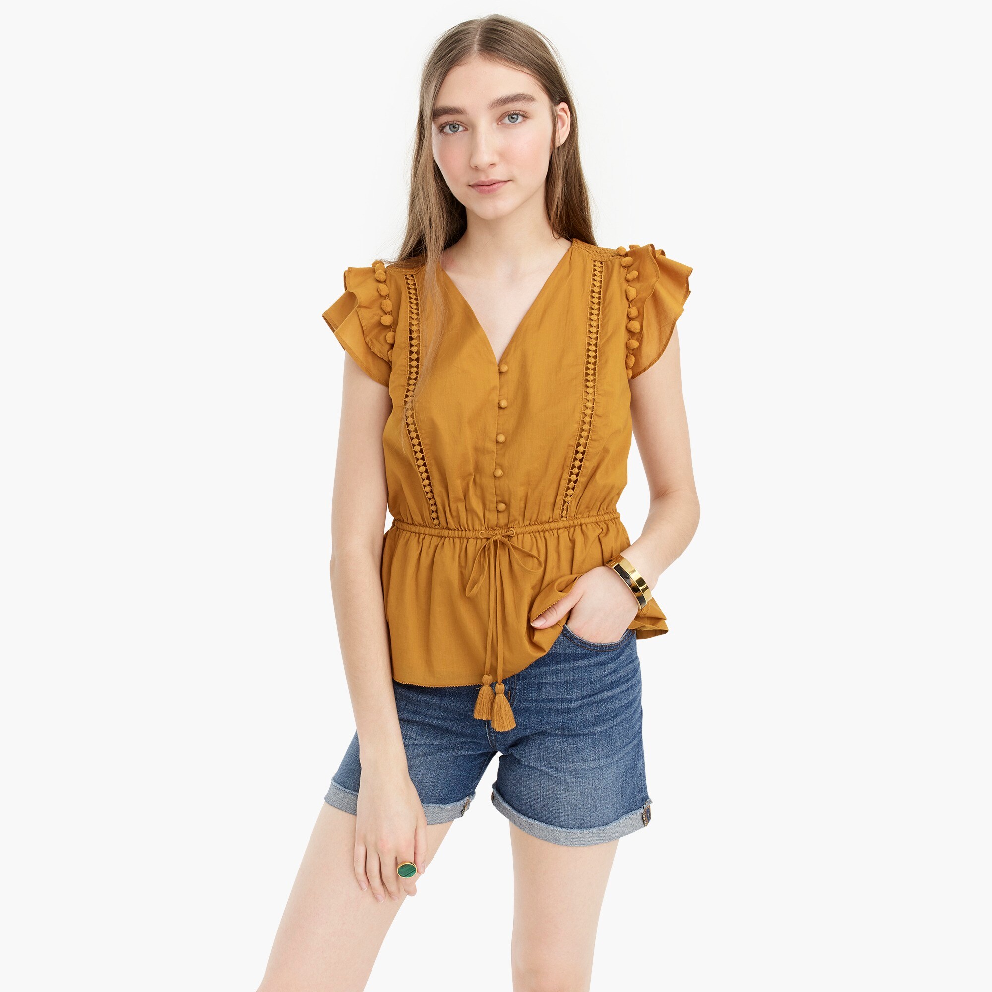 j crew point sur flutter sleeve dress