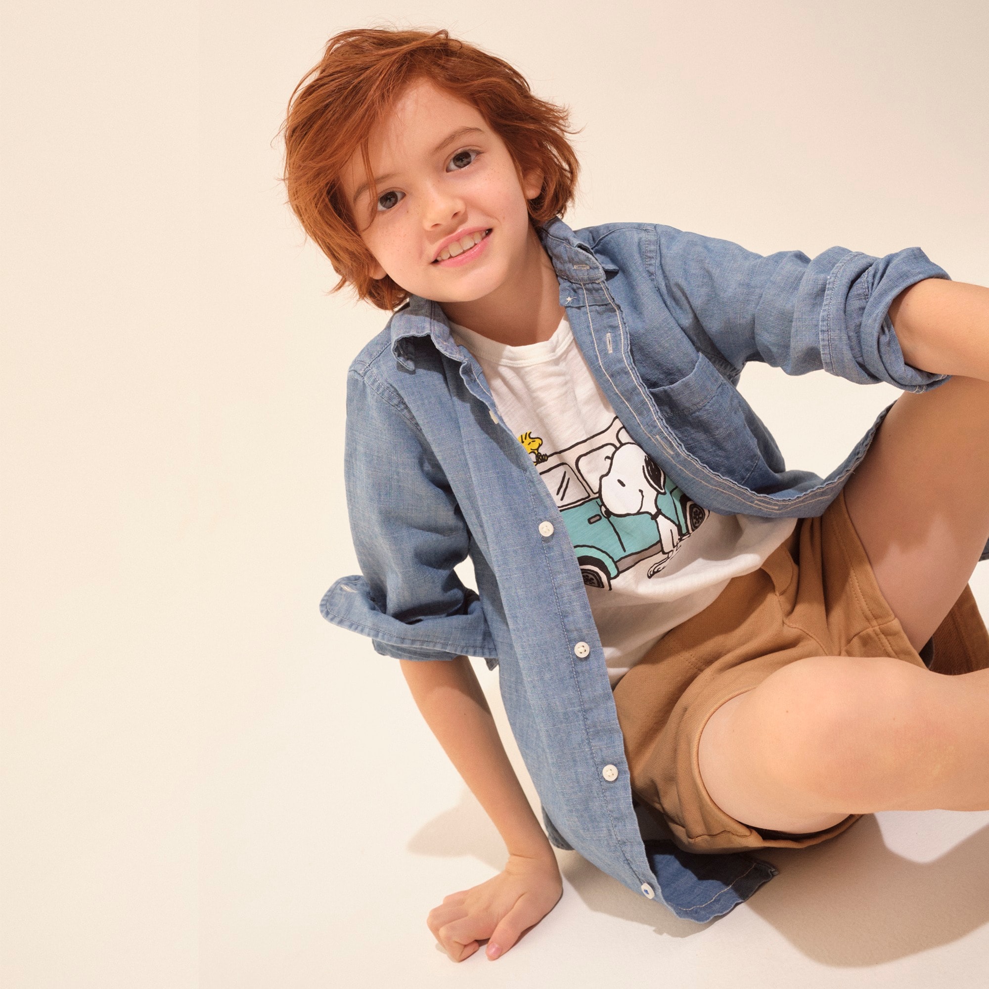 Boys' long-sleeve chambray shirt