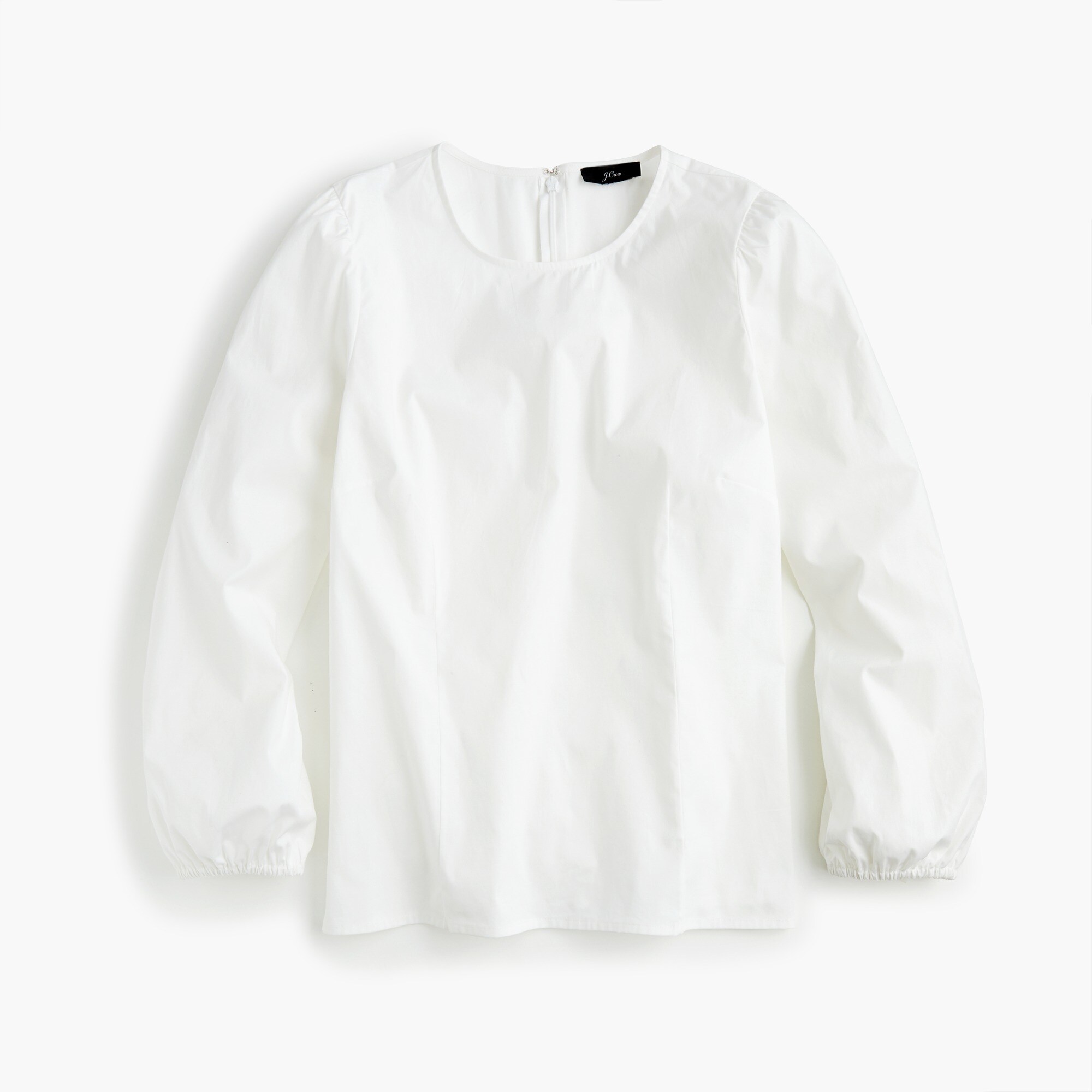 J.Crew: Puff-sleeve Top In Cotton Poplin For Women