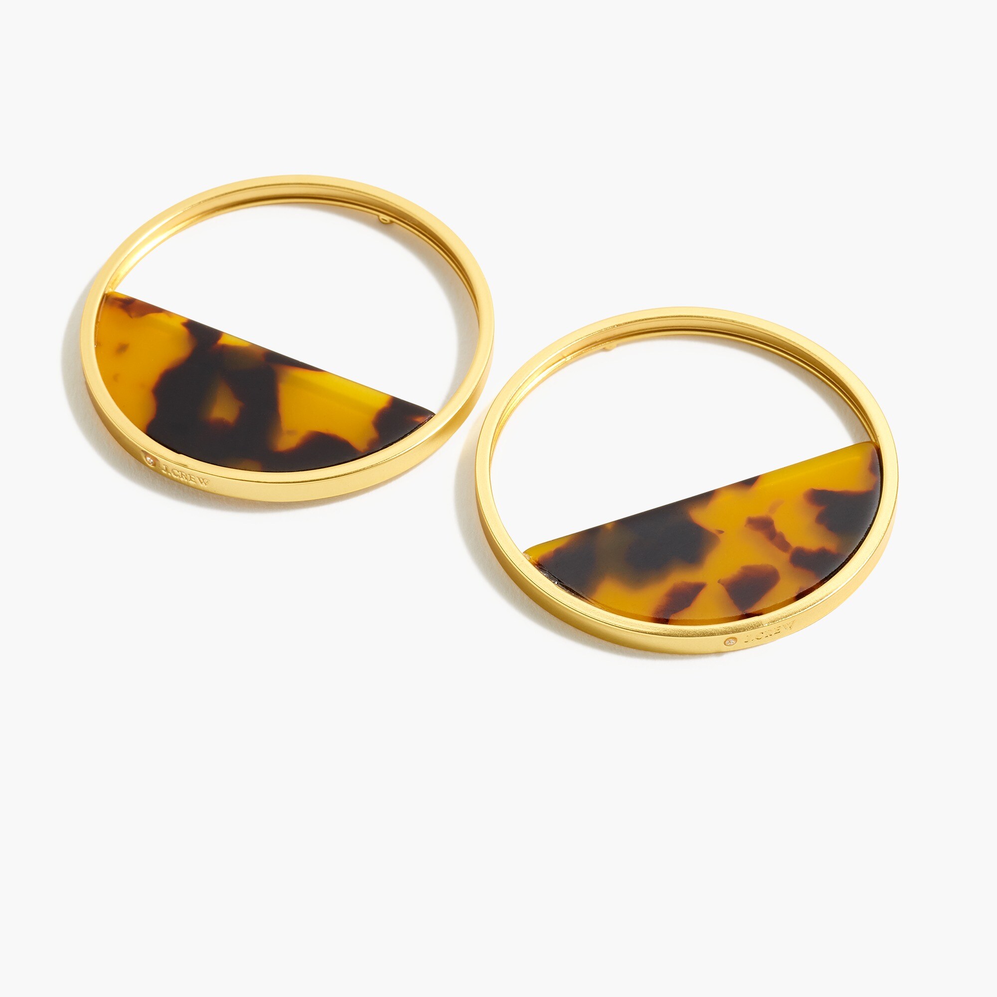 Tortoise half-disc earrings