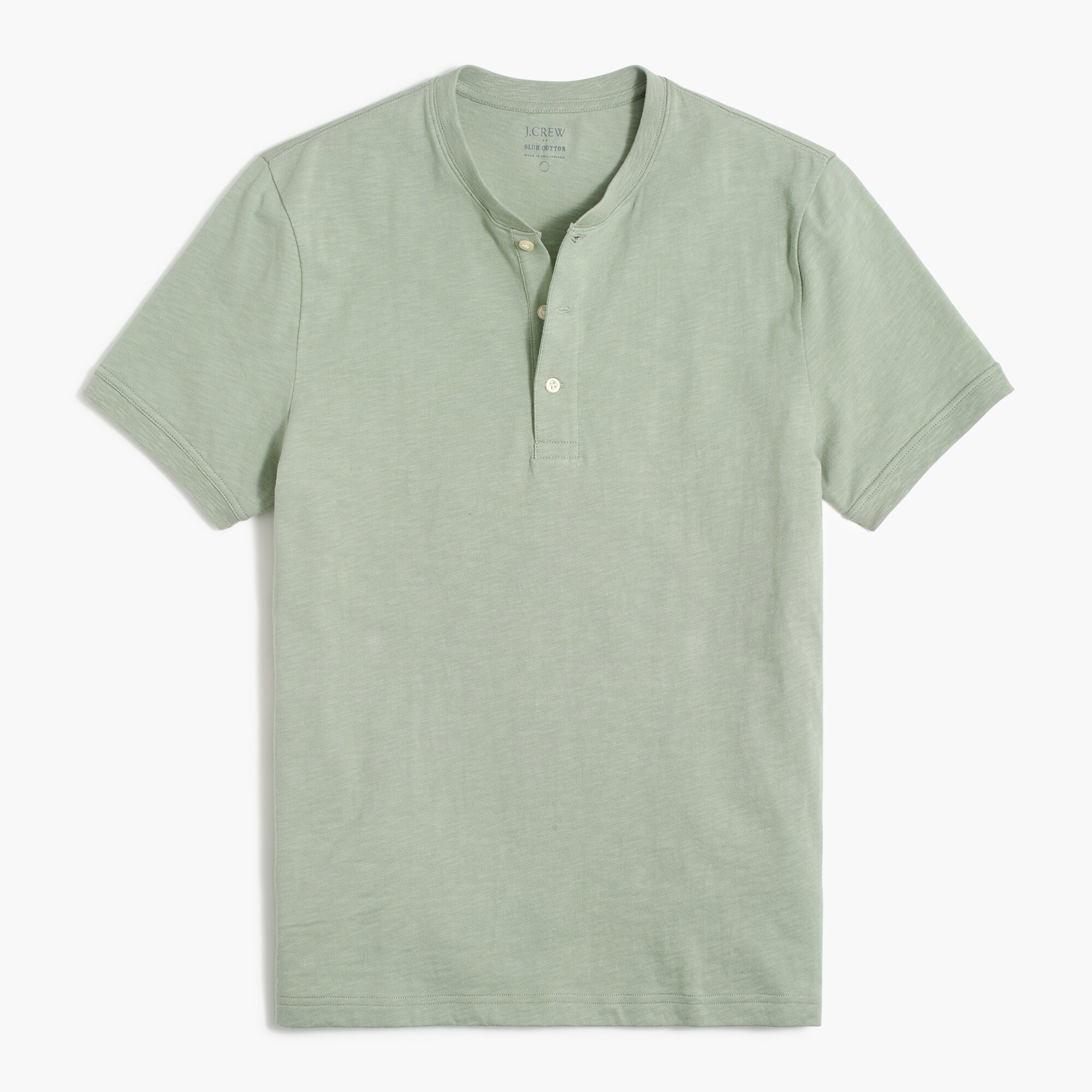 Short-sleeve henley in slub cotton